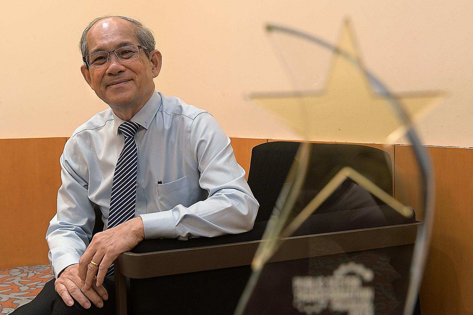 Mr Leong Siew Meng was given the Distinguished Star Service Individual Award yesterday, one of 400 public officers honoured at the Public Sector Transformation Awards.