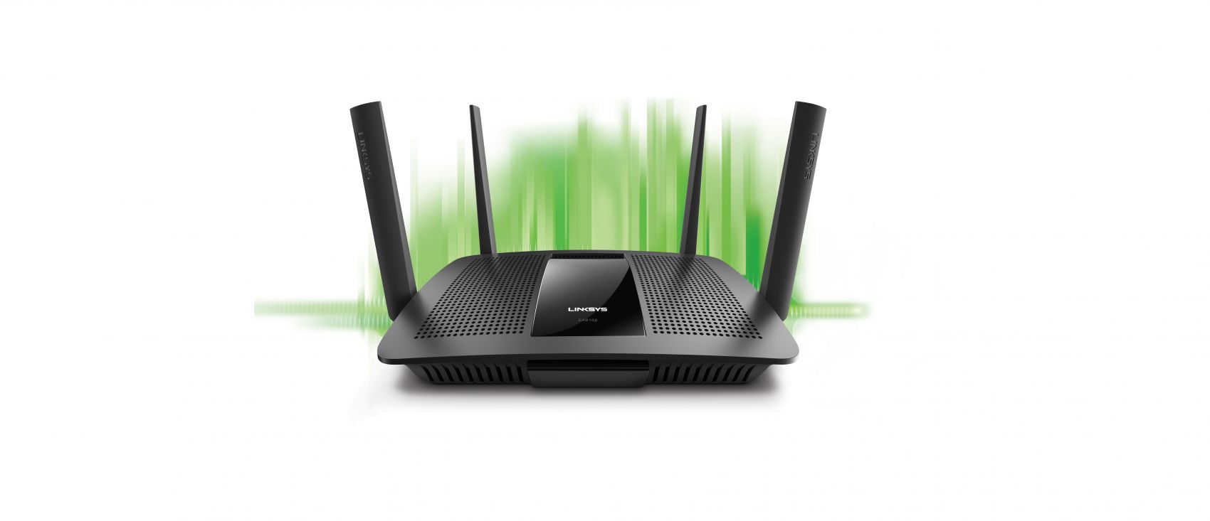 The Dynamic Frequency Selection feature on the Linksys EA8100 router can help to ease network congestion in high-rise apartments. PHOTO: LINKSYS