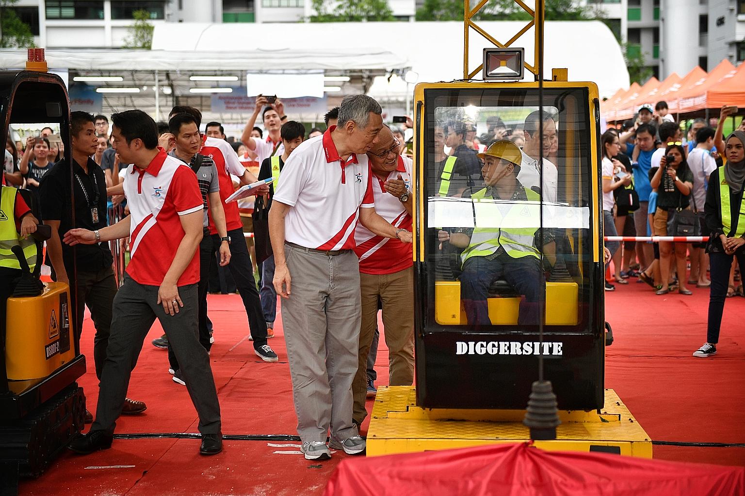 Prime Minister Lee Hsien Loong at the groundbreaking event for a new community hub that is set to open in Sengkang West in 2020.