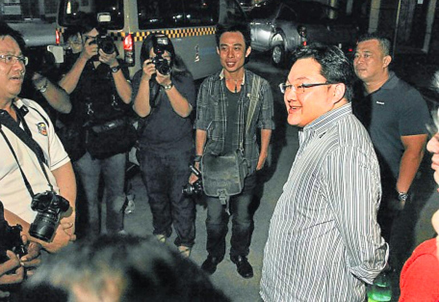Malaysian businessman Low Taek Jho speaking to journalists in Penang in 2010. Mr Low, who has arrest warrants issued against him, was reportedly in Hong Kong for months before leaving for Macau. He is believed to have travelled to the mainland from M