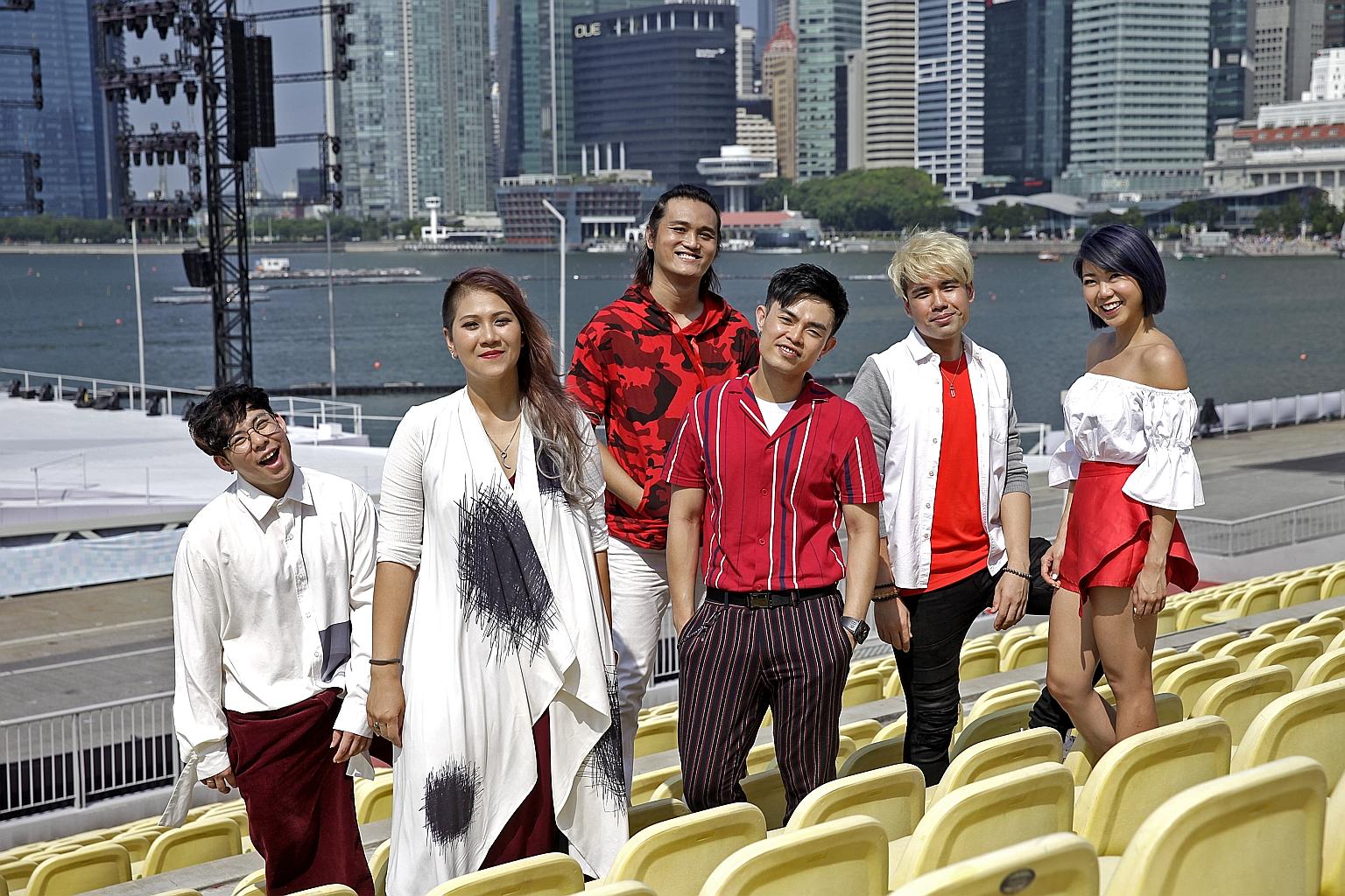 MICappella members (from left) Goh Mingwei, Calin Wong, Peter Huang, Juni Goh, Eugene Yip and Tay Kexin. Their medley of National Day songs caught the attention of PM Lee Hsien Loong last year.