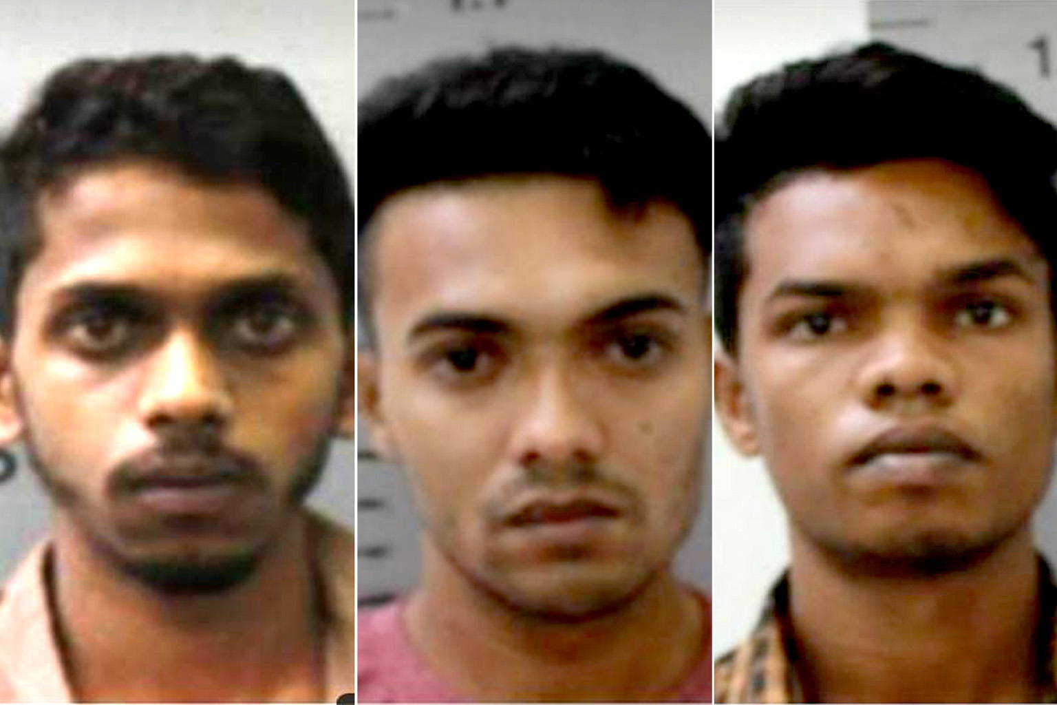 From top: Nalliah Selvamany Rohan, Kanthanadan Jasitharan and Roopan Diasrepinsan were arrested on June 27.