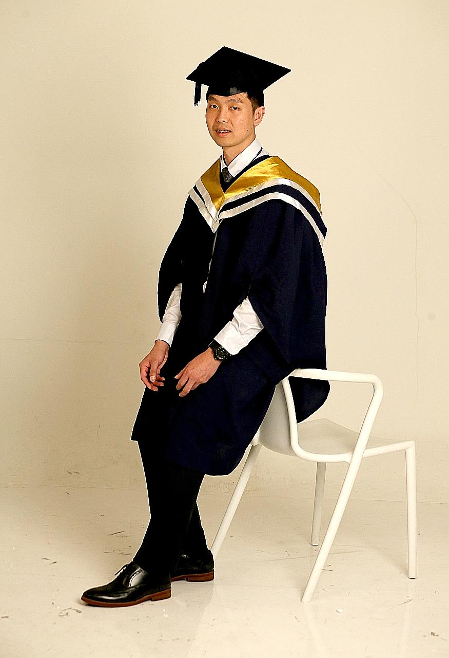 Mr Edwin Tan is graduating from Nanyang Technological University with an Honours (Highest Distinction) degree in electrical and electronic engineering. When he started working this year, he told his mother, who has many health problems, to retire.