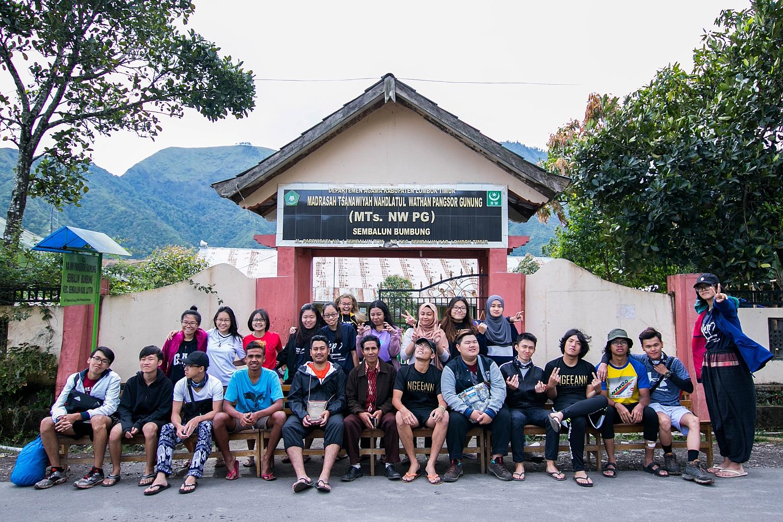 Ngee Ann Polytechnic students visited the Sembalun Bumbung village in Lombok last year help build a kindergarten. Students and staff are now raising funds to help villagers in the areas hit by earthquakes.
