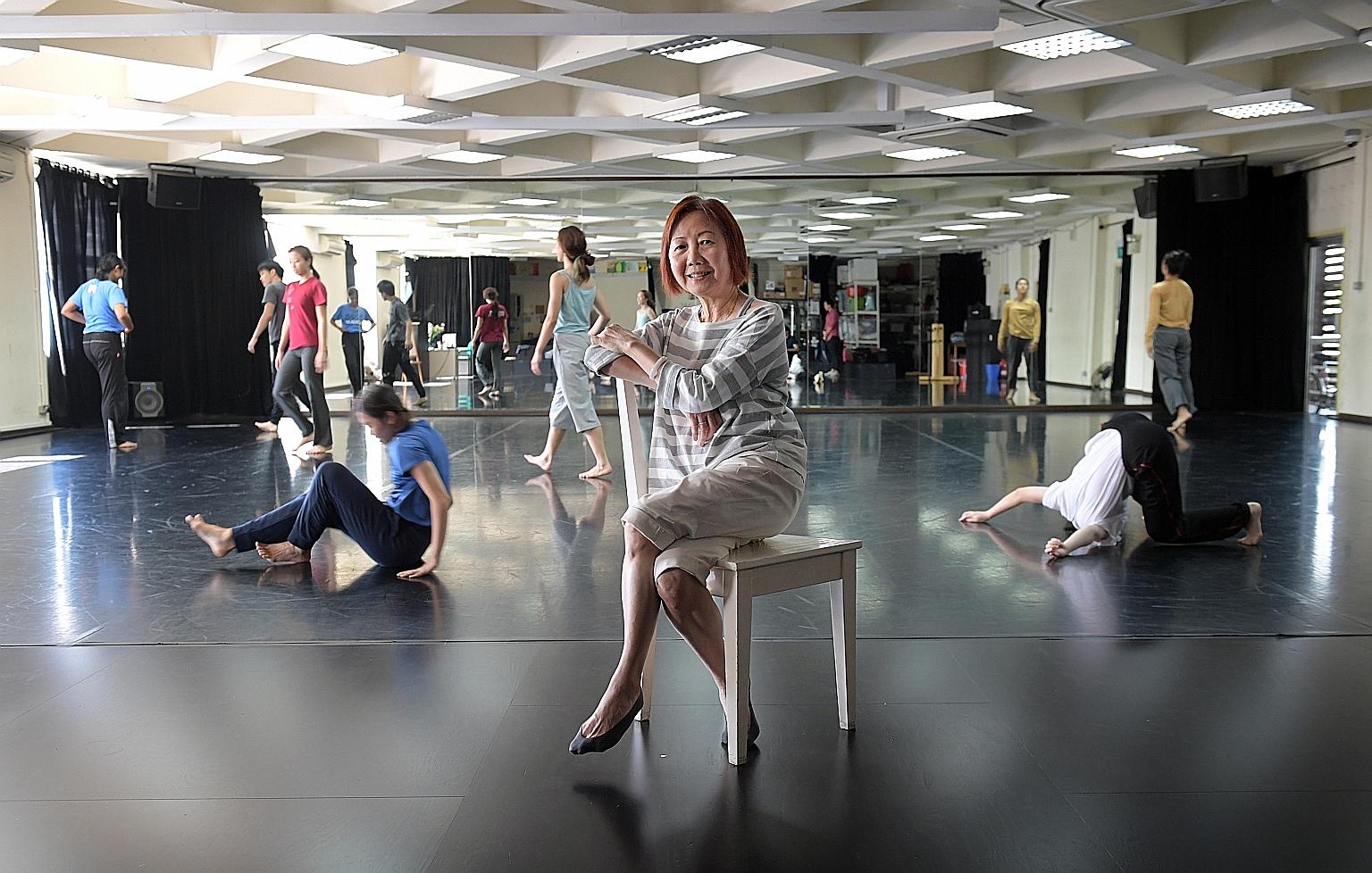 Above: Ms Low Mei Yoke co-founded Frontier Danceland and is also the artistic director and choreographer of the company. Her passion to be a dancer was inspired by a ballet dancer she saw at a street performance.