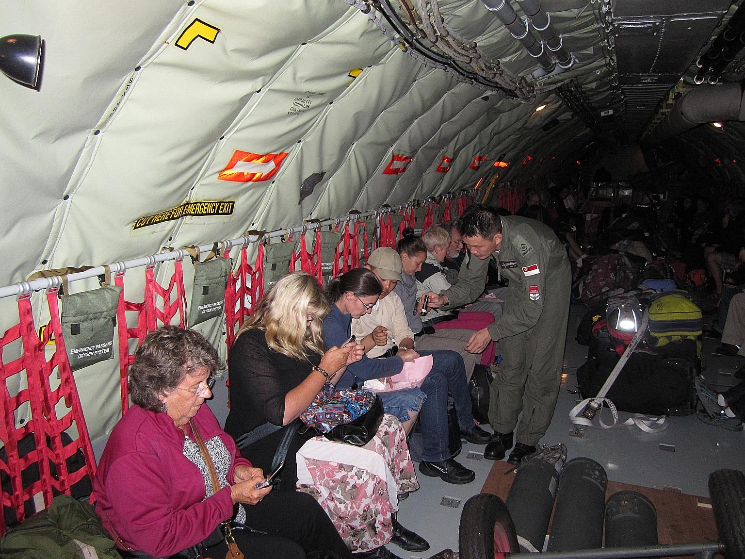 The KC-135R aerial tanker was deployed to Christchurch, New Zealand, in February 2011 when an earthquake struck, and the crew evacuated civilians to Auckland.