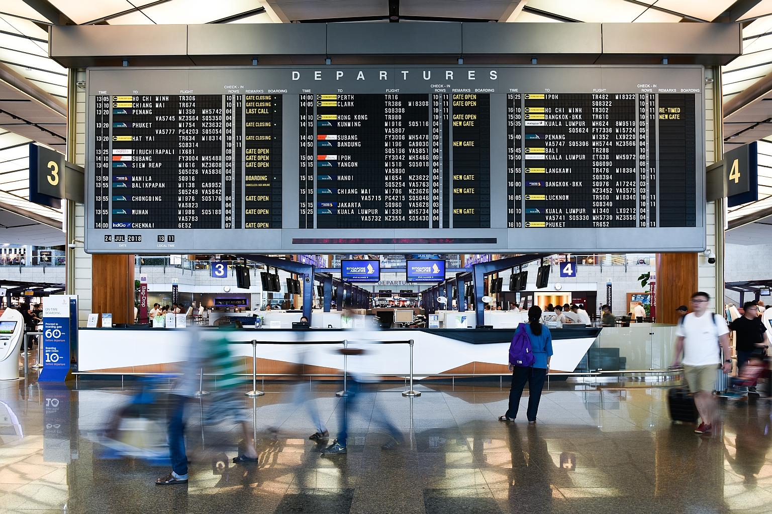 Changi Airport can handle up to 82 million passengers a year. Its capacity could grow to more than 130 million passengers a year when Terminal 5 is ready around 2030.