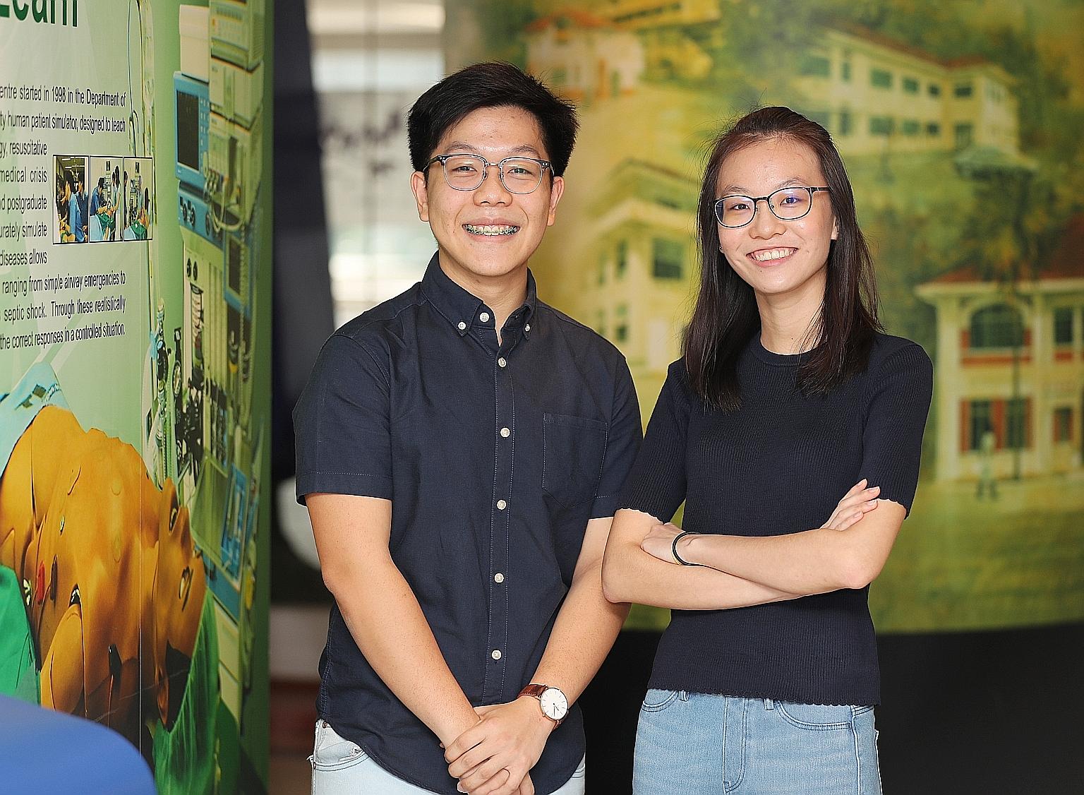 NUS nursing students Benedict Choong and Jessica Tan hope to become advanced practice nurses who are trained in the diagnosis and management of chronic diseases in the future.