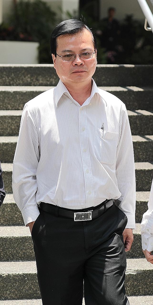 Ang Mo Kio Town Council's former general manager Wong Chee Meng at the State Courts. He pleaded not guilty to taking over $107,000 in bribes from two company directors of 19-ANC Enterprise and 19-NS2 Enterprise.