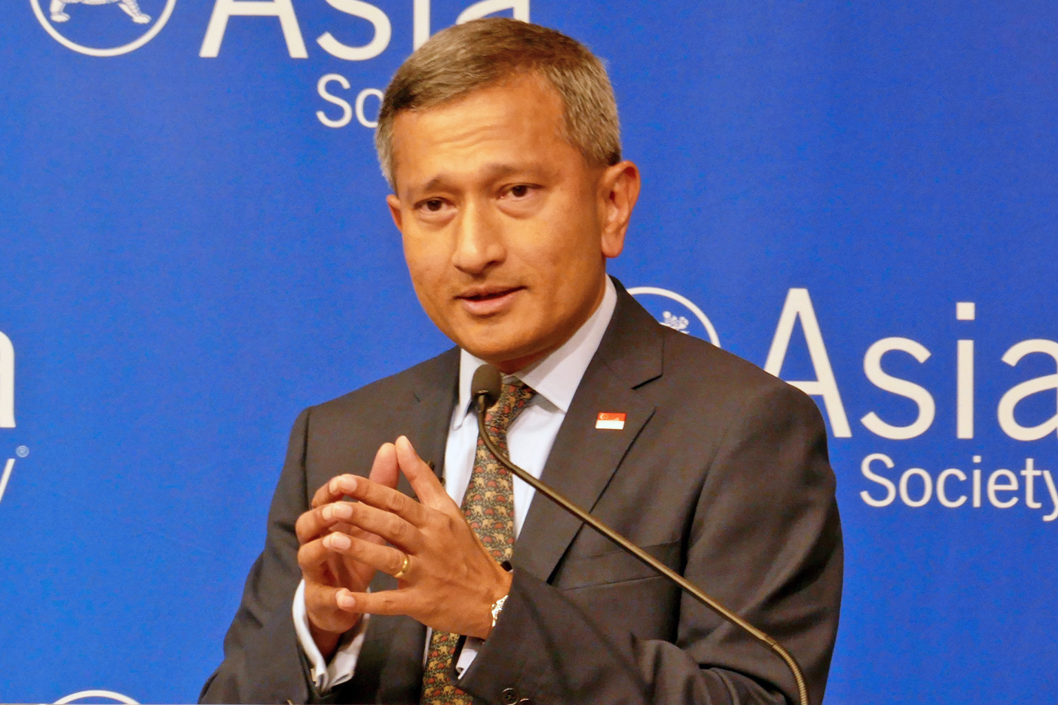 Foreign Minister Vivian Balakrishnan speaking on New Realities For South-east Asia at the Asia Society Policy Institute in New York yesterday.