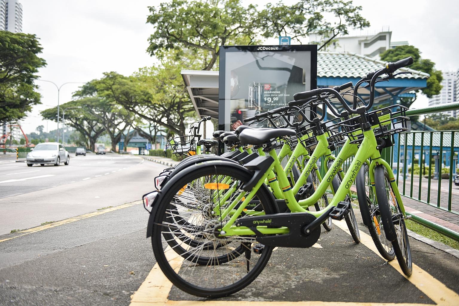 Bike-sharing operator Anywheel has been recalling some of its green bicycles to meet LTA's ceiling of 1,000 shared bicycles that the company has received approval to operate from the end of next month under the new licensing scheme.