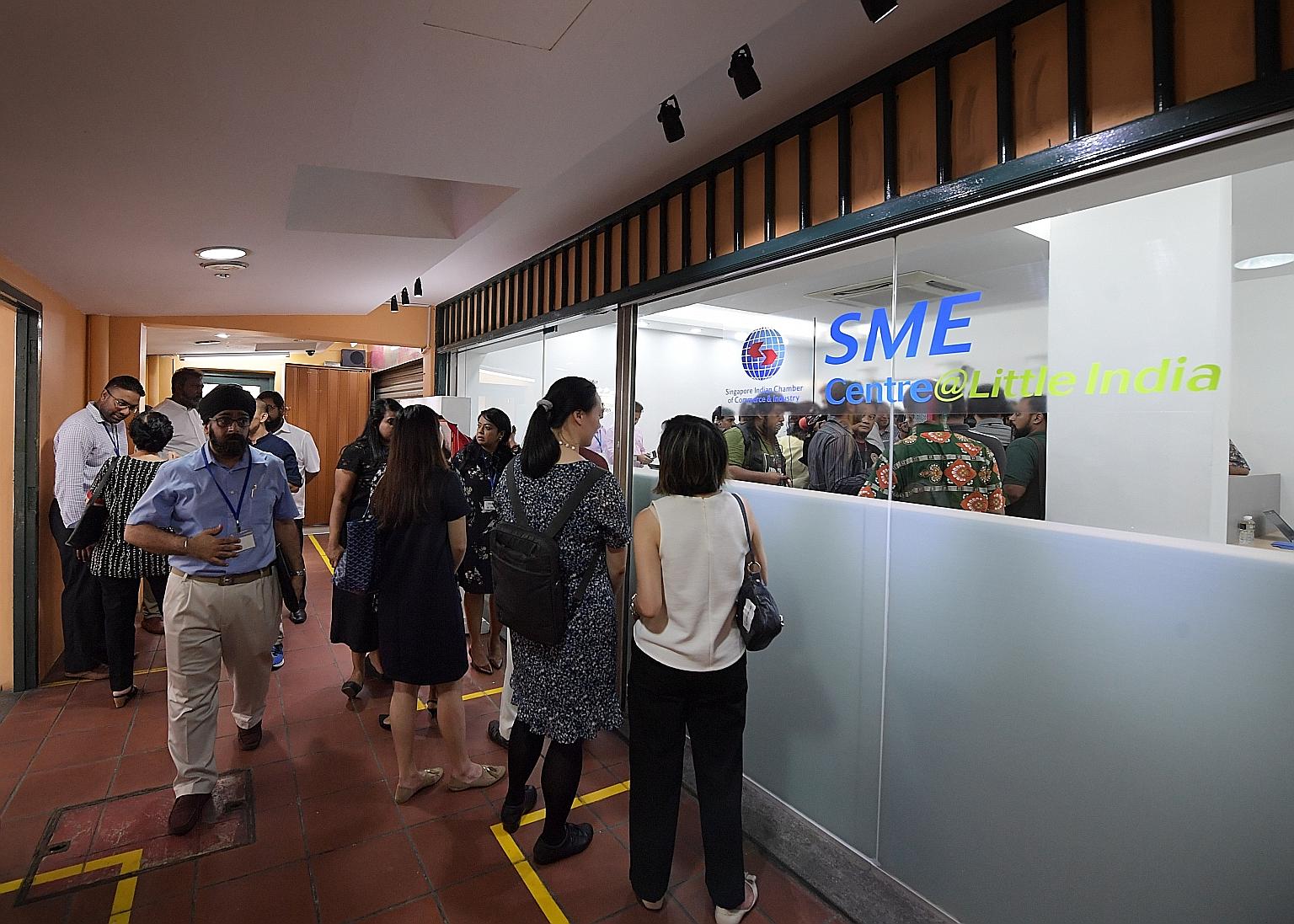 The SME Centre, located in the Little India Arcade, was officially opened yesterday by Minister for Communi-cations and Information S. Iswaran.