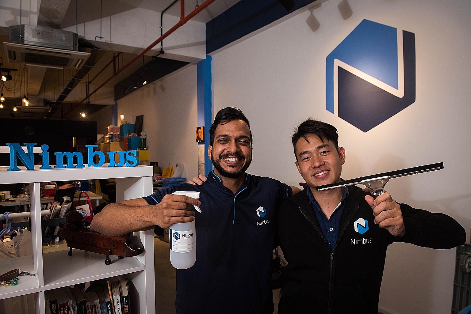 Mr Abdul Fareed Mustakin (far left) impressed his boss, Mr Daniel Thong (left), so much during his six-month internship two years ago that he was asked to continue in a permanent position while he studied. Later, when Mr Thong started a new firm, Nim