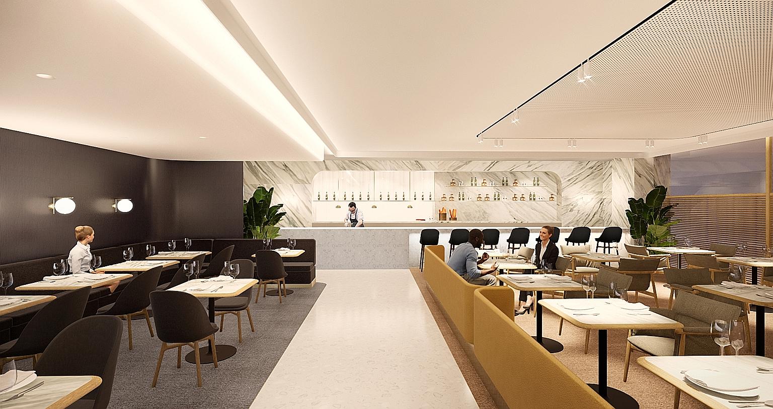 An artist's impression of the new first class lounge to be built for Qantas customers at Changi Airport.
