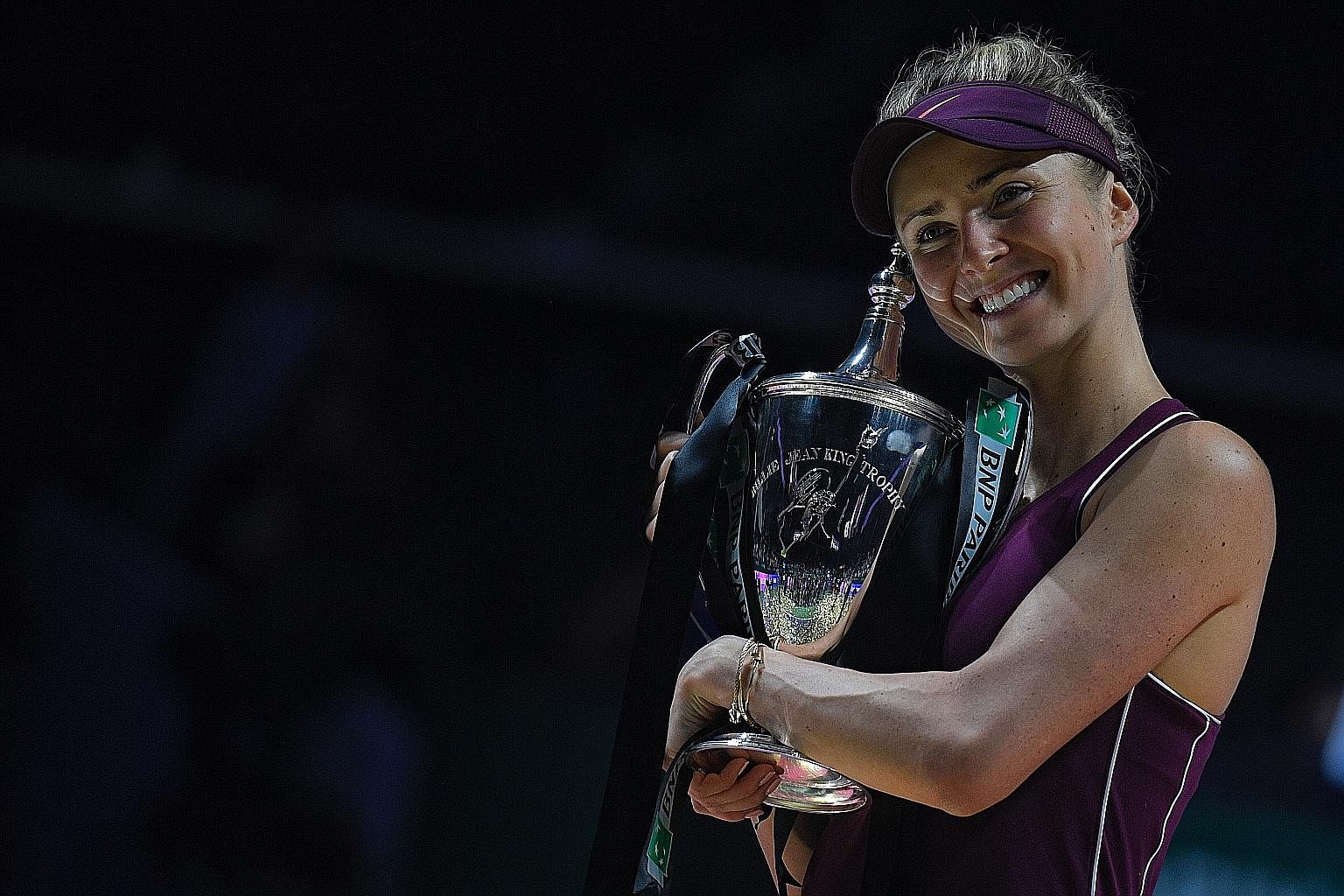 Elina Svitolina of Ukraine clinched the biggest title of her tennis career yesterday when she defeated American Sloane Stephens 3-6, 6-2, 6-2 at the Indoor Stadium to win the BNP Paribas WTA Finals Singapore presented by SC Global. After a five-year 