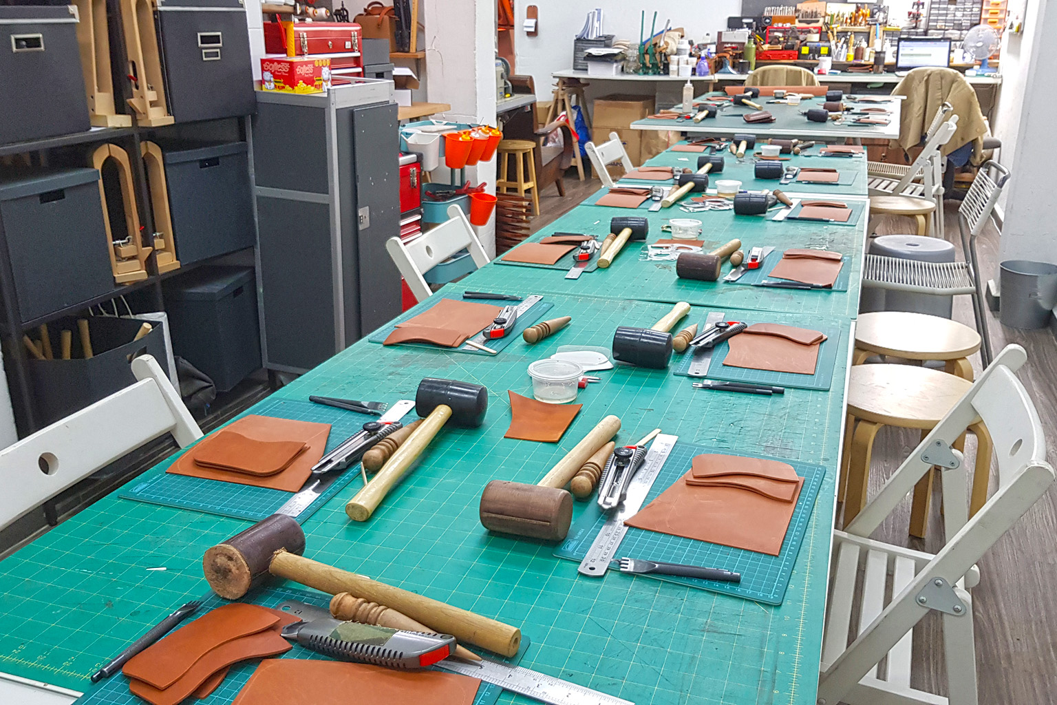 Those who sign up for the class on Dec 15 will learn to cut, assemble and hand stitch their own leather key holders.