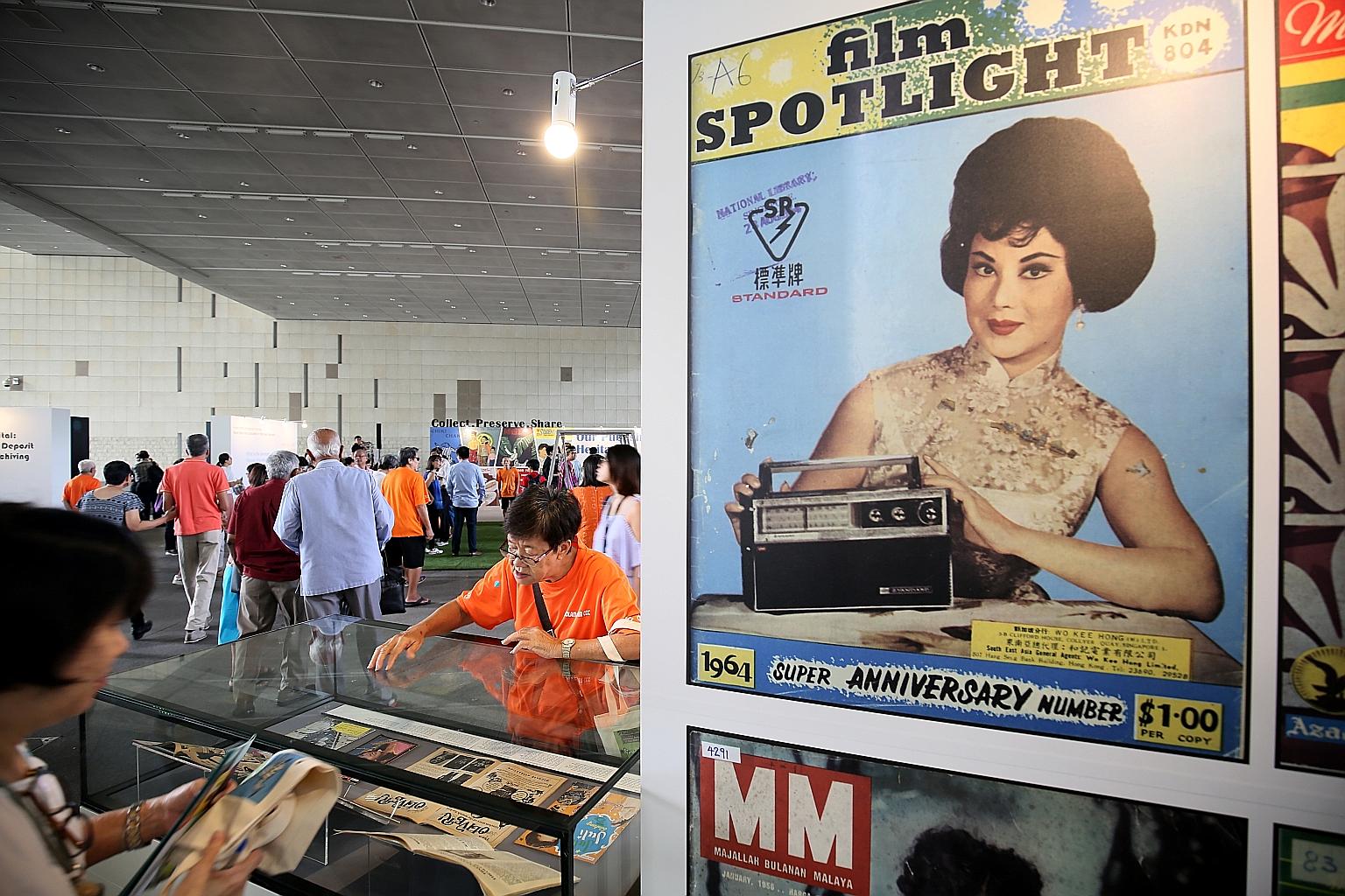 The inaugural issue of women's magazine Her World published in July 1960 and supplementary textbook Federal Readers used in schools in the 1960s are among out-of-print books and items on display until tomorrow at the Our Published Heritage exhibition