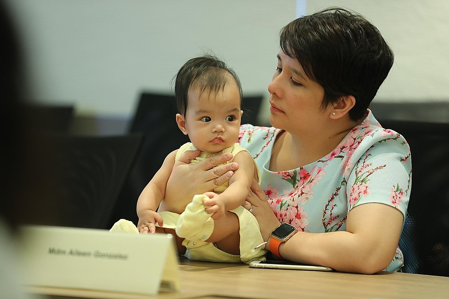Madam Aileen Gonzalez with her baby, Taliyah Foo, who benefited from the donated milk. Most recipients were premature babies.