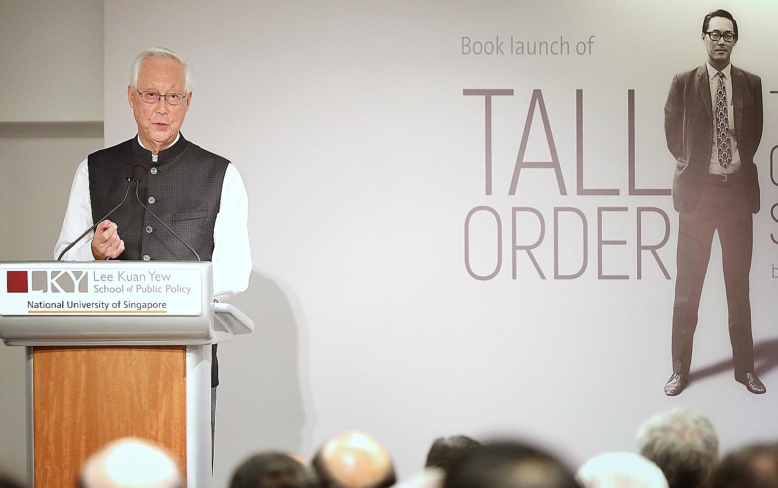 Emeritus Senior Minister Goh Chok Tong, speaking at the launch of his memoir yesterday at the Lee Kuan Yew School of Public Policy, said he was happy with the product and that there will be a volume 2.