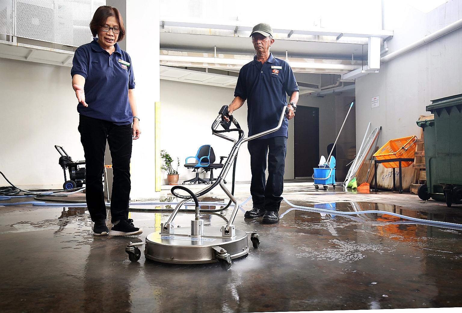 The Tripartite Cluster for Cleaners urged service buyers to adopt outcome-based contracting, instead of cleaner headcount, to determine which firm to hire. It also suggested having a clause to say existing workers who join a new service provider woul