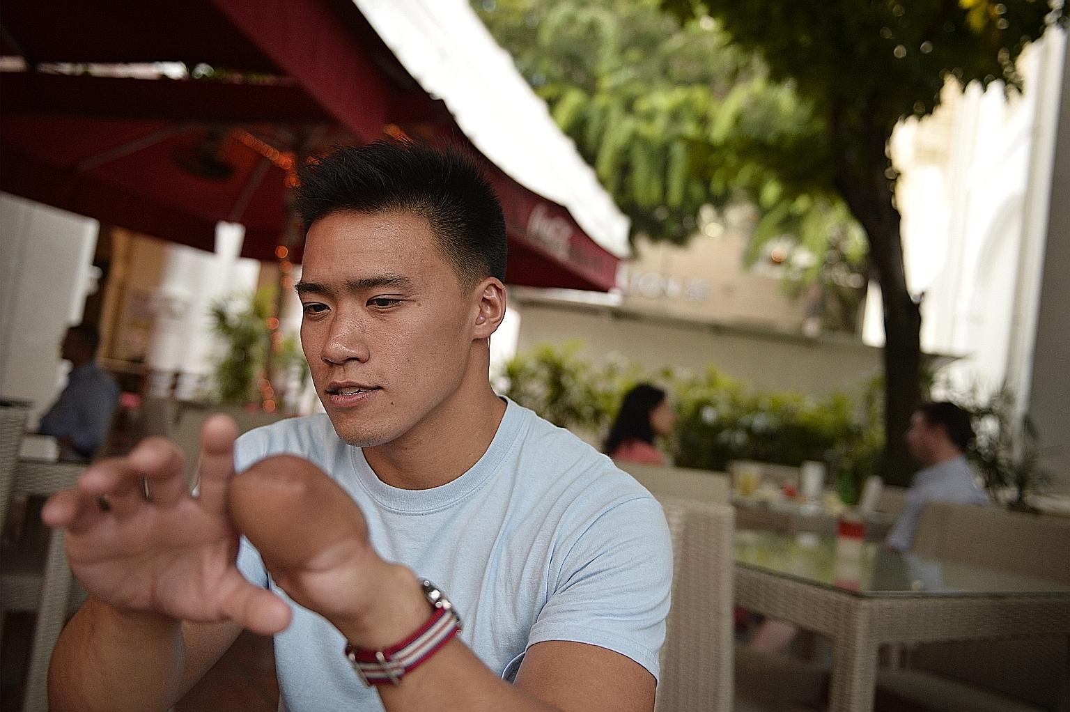 Mr Ang Jun Heng lost four fingers during a vicious attack by a gang of four robbers in 2010, but he bears them no grudges - and has gone on to represent Singapore in the 2011 Paracanoe World Championships.