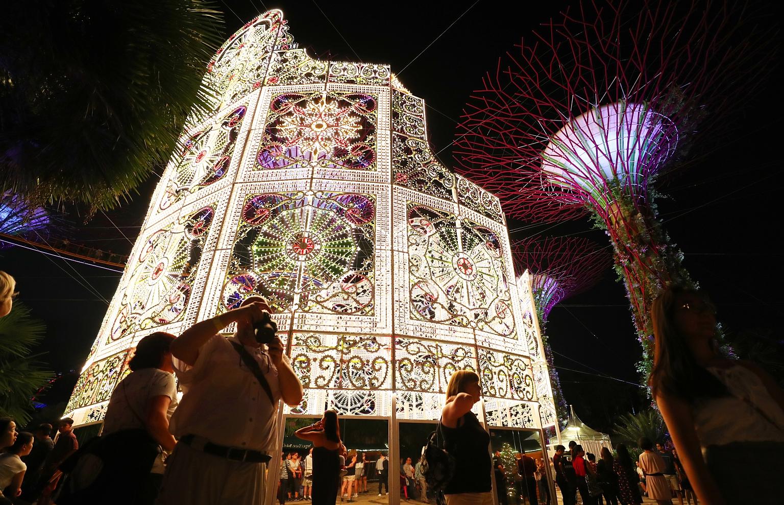 A seven-storey-tall light sculpture called the luminarie mirror maze is among the highlights of this year's Christmas Wonderland Yuletide fair. Other highlights include an outdoor skating rink, a light and sound show, carnival games and a festive mar