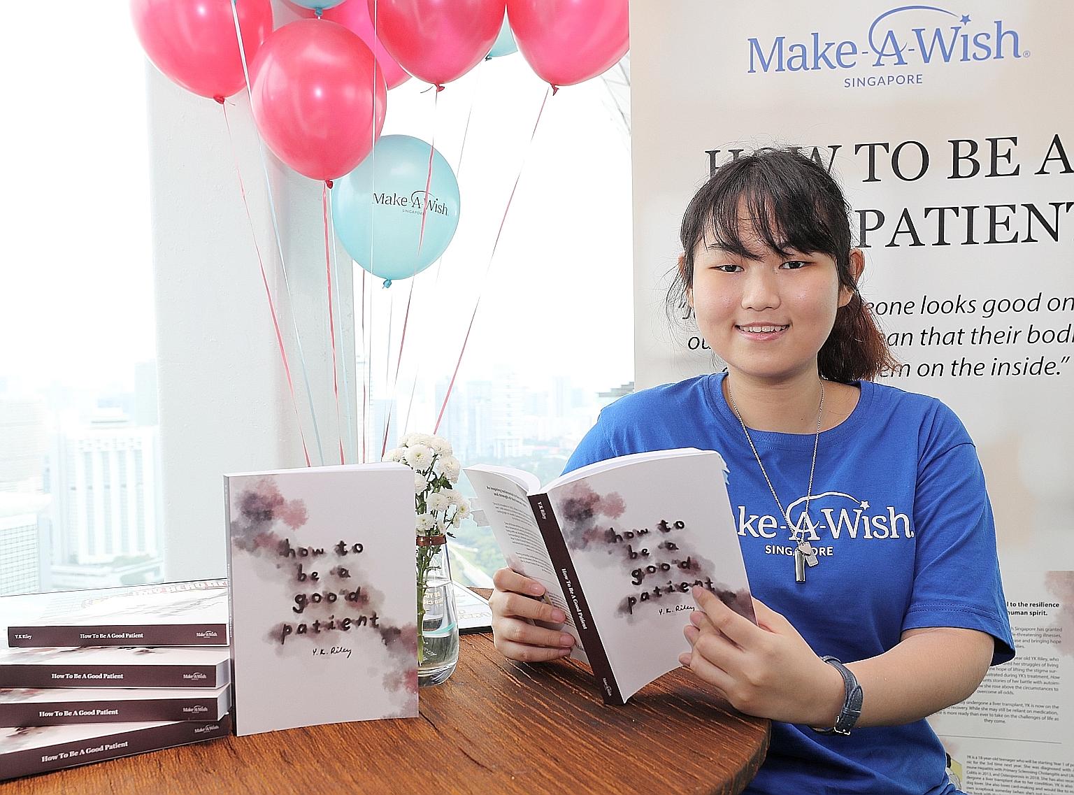 Nicole Lim with her book, How To Be A Good Patient, which covers how she found out she had three diseases at the age of 13, went through a liver transplant and found out this year that she also had osteoporosis.