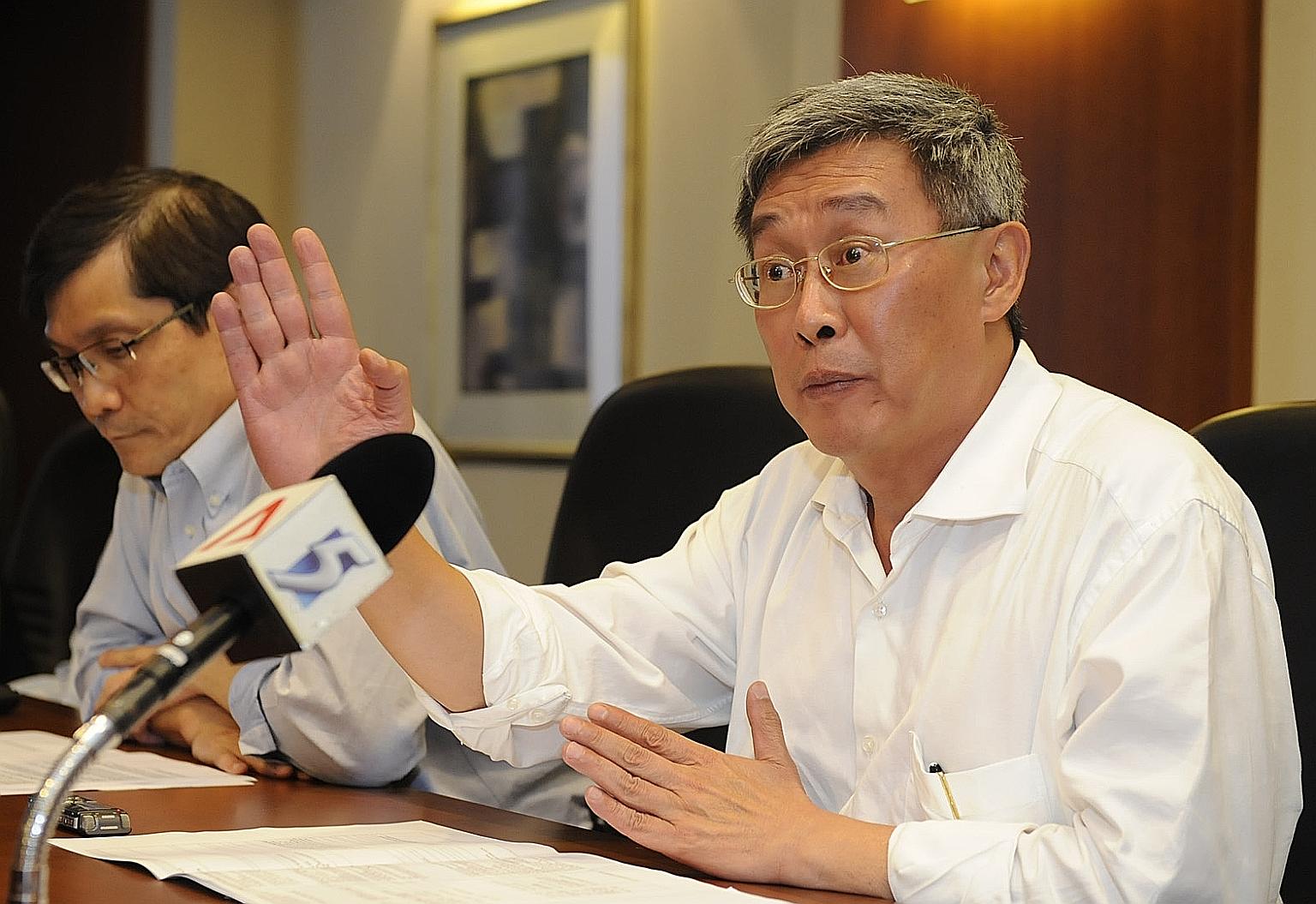 SBS Transit chief executive officer Gan Juay Kiat, seen here speaking at a press conference in 2012, has been with the ComfortDelGro-owned transport group for 11 years. The 61-year-old is married with grown-up children.