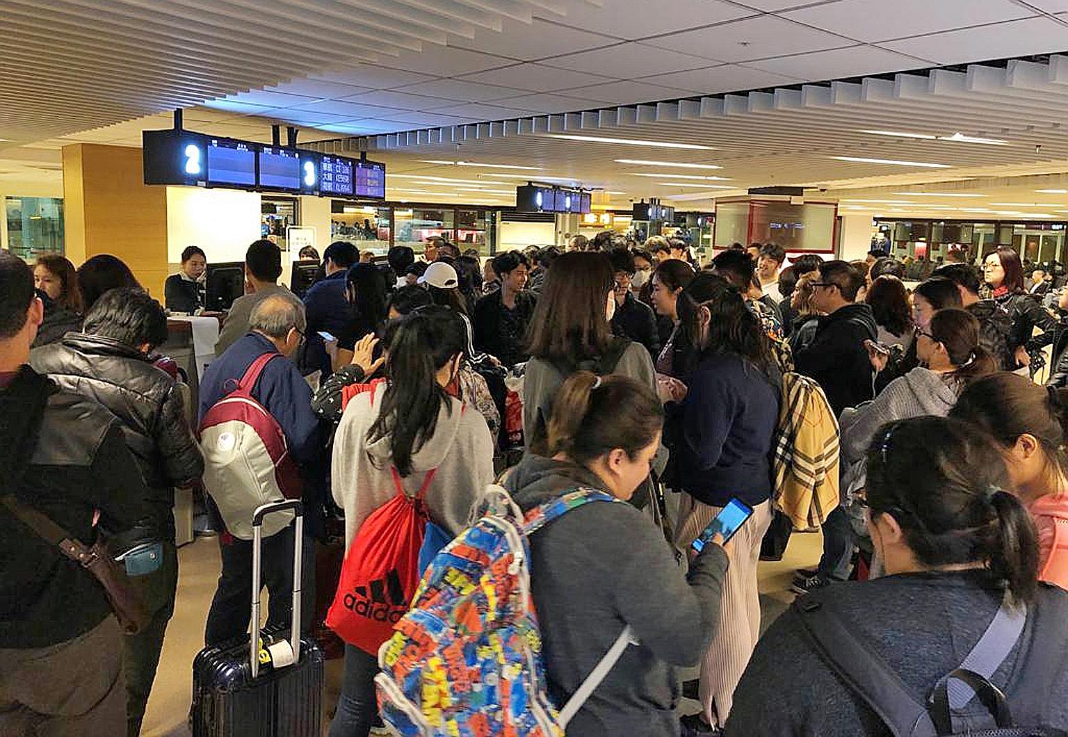 Flight TR899 was supposed to depart Taipei on Sunday at 4.10pm, but an electrical component defect meant the plane had to be grounded while replacement parts were flown in from Singapore, said a Scoot spokesman. Passengers arrived in Singapore early