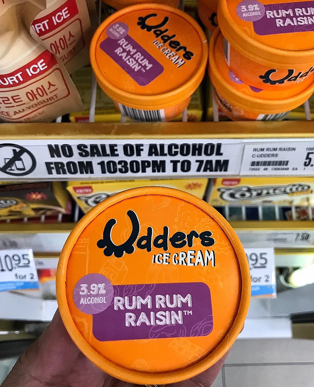 Last April, FairPrice restricted the sale of Udders ice cream with alcohol content exceeding 0.5 per cent to comply with the Liquor Control (Supply and Consumption) Act.