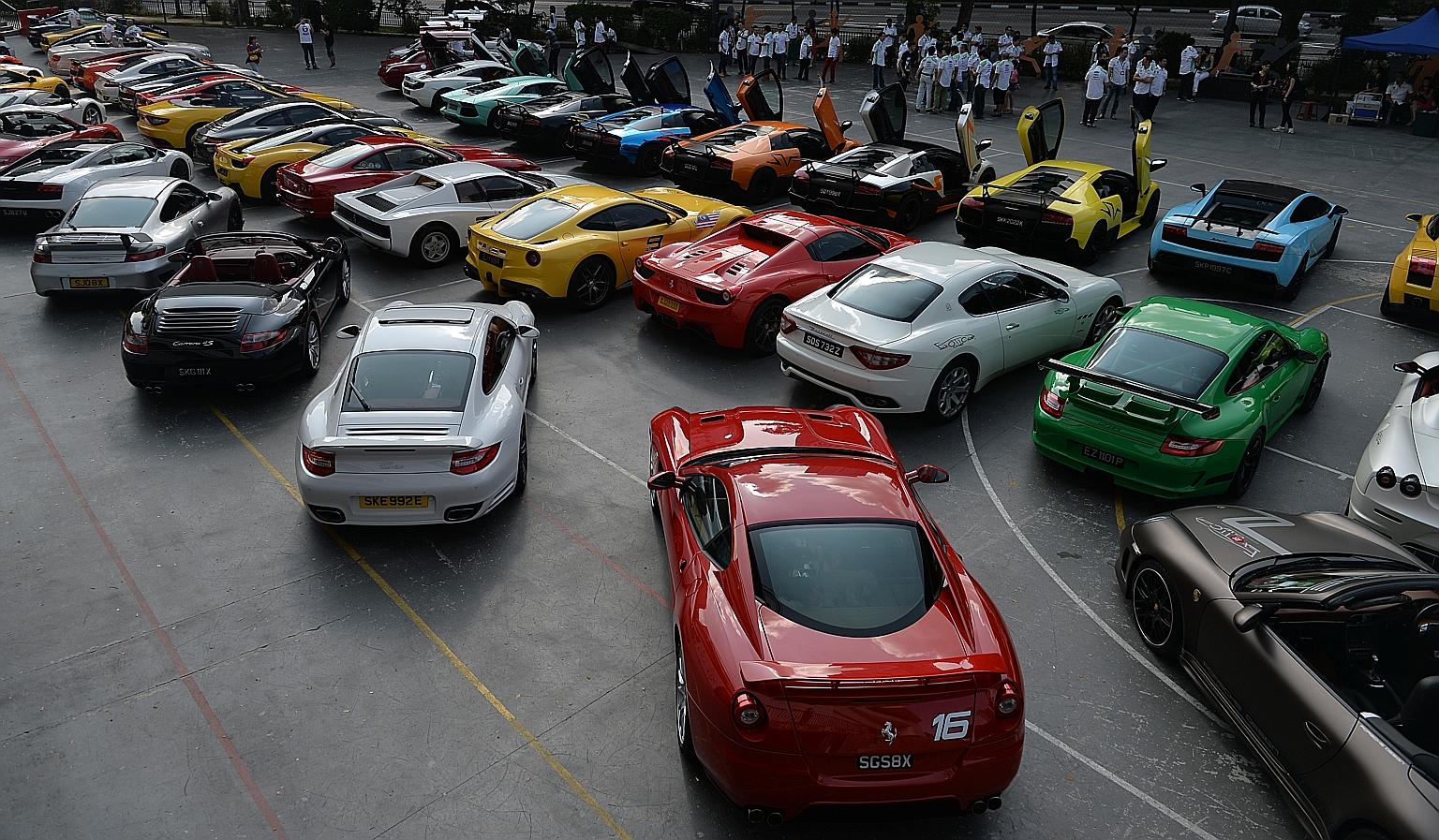 Among the six brands with cars mostly in the above-$750,000 price range, three posted higher sales here, according to latest figures from the Land Transport Authority.