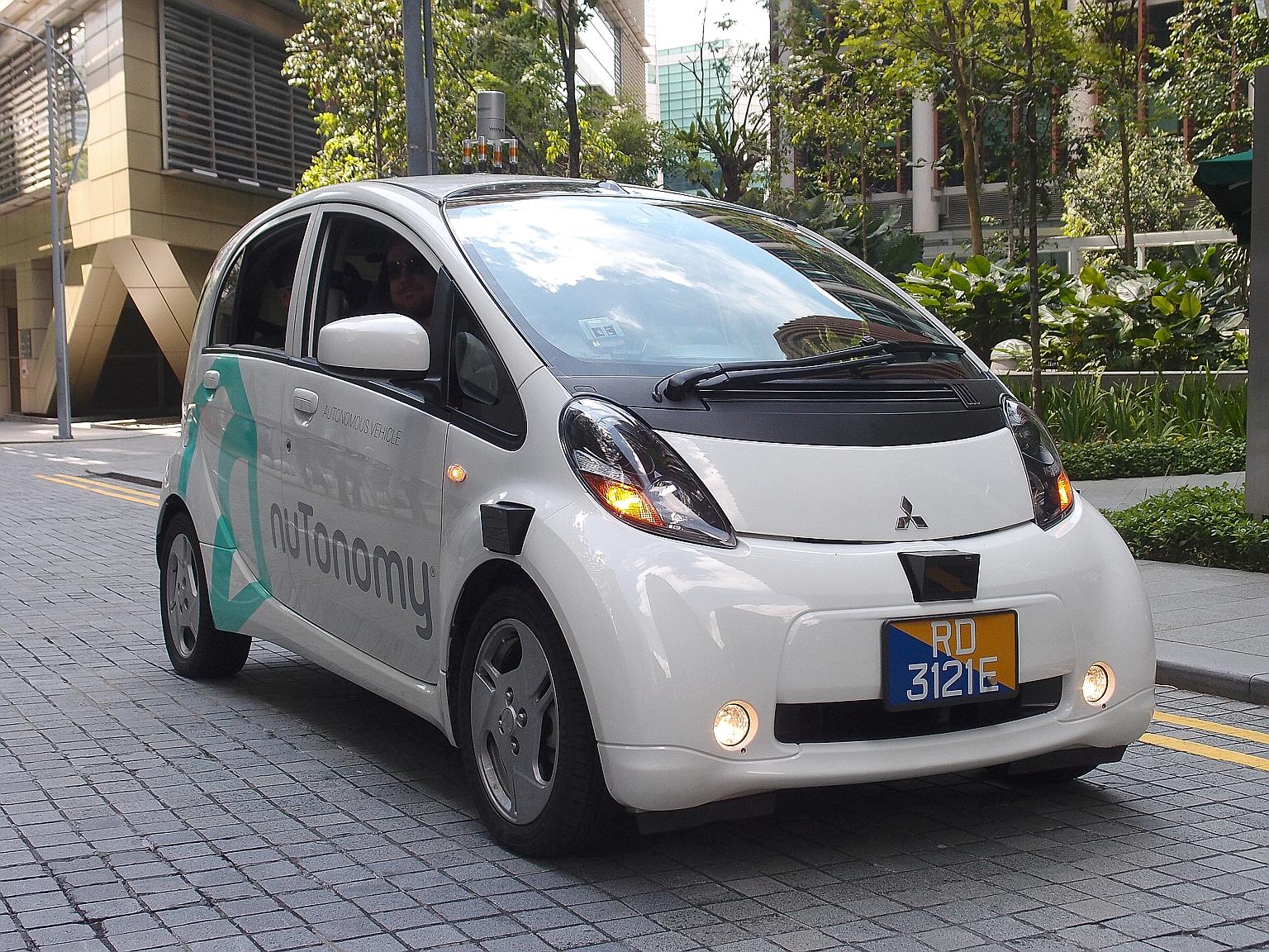 A self-driving car by start-up nuTonomy. Enterprise Singapore said yesterday that Technical Reference 68, a set of guidelines covering areas such as vehicle behaviour and safety as well as cyber security, is intended for fully autonomous vehicles tha