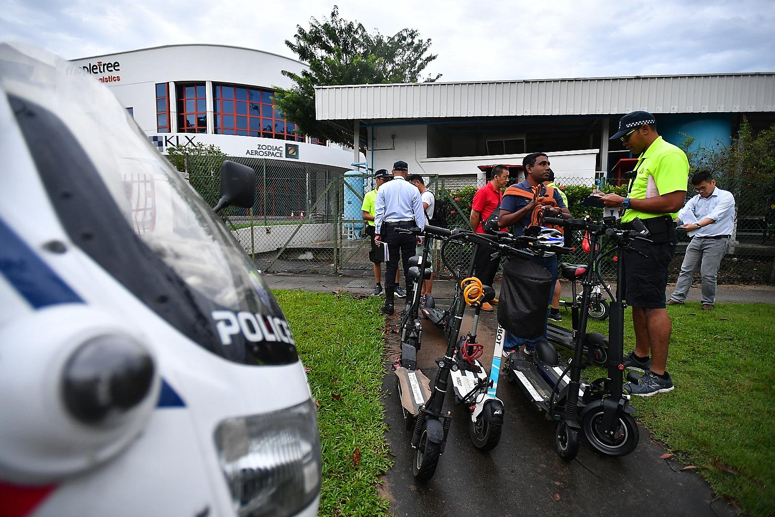 Riding personal mobility devices (PMDs) on the road is an offence, with first-time offenders facing a fine of $300 for riding on minor roads and $500 on major roads. Of the 616 PMD users caught riding on the road last year, 18 per cent - or about 110