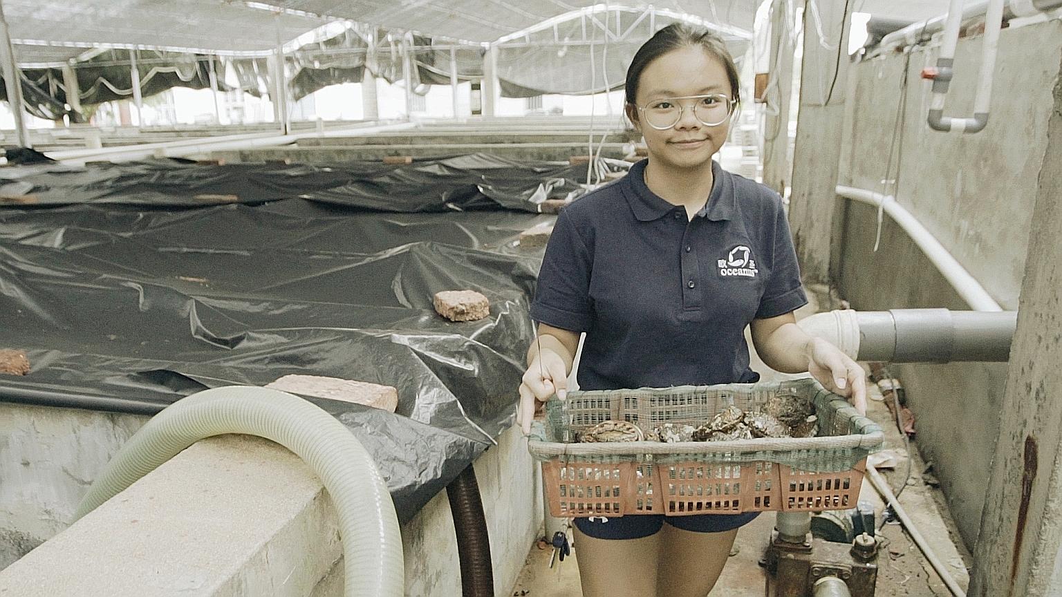Ms Bernice Chan, who interned at a farm in China run by Oceanus Group when she was 19, is now a management trainee with the Singapore firm. The 21-year-old is part of the operations team at the Oceanus farm, and her tasks include conducting experimen