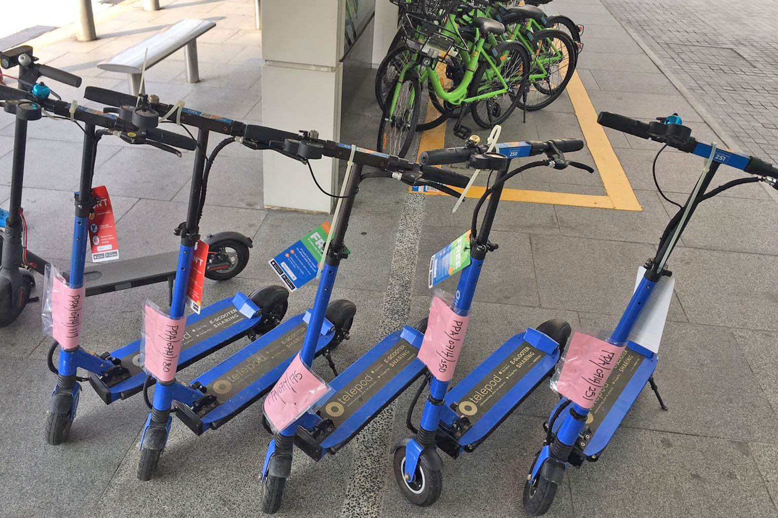 Telepod has been charged in court under the Parking Places Act, which prohibits PMDs from being offered for hire on public land without a licence or an exemption from the transport minister. Neuron Mobility will be charged at a later date for the sam