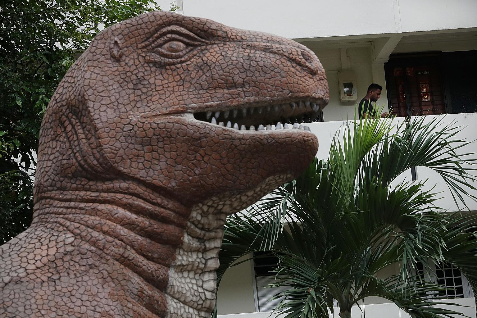 Endah (at right), the six-year-old granddaughter of the Singapore Zoo's legendary Ah Meng, stretching herself in the sun next to Joko (far left), also six, at the free-ranging enclosure for orang utans on Dec 26. Both orang utans were born at the zoo