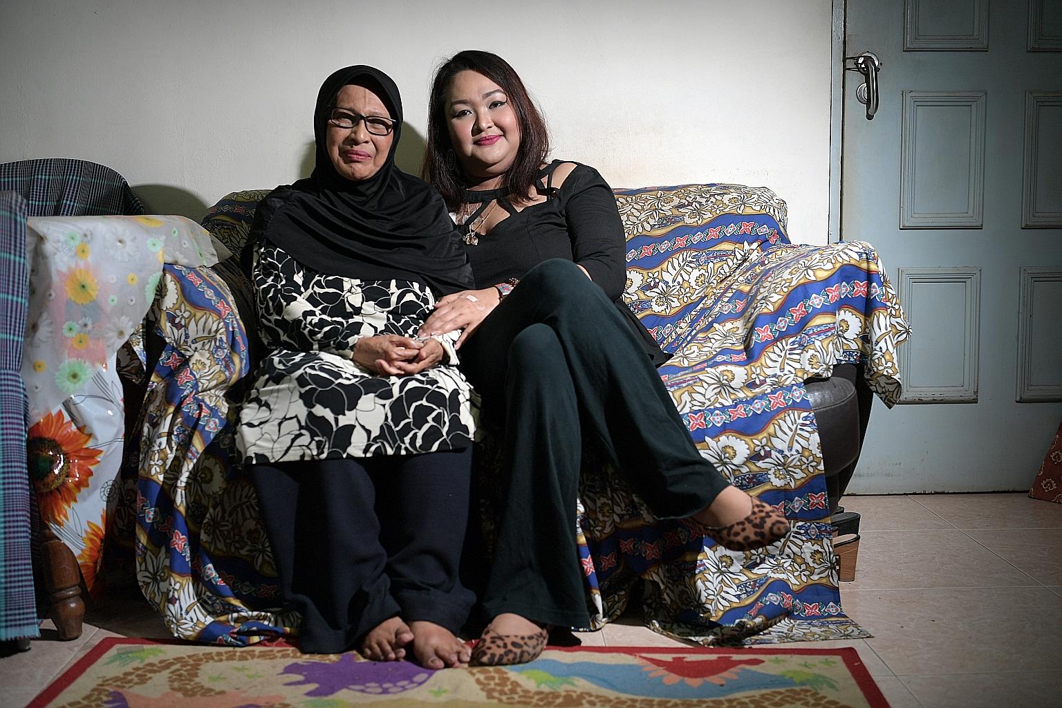 Ms Noor Azlin Abdul Rahman with her mother Azizah Yahya, 73. The Court of Appeal ruled in Ms Noor Azlin's favour on Tuesday and found Changi General Hospital negligent in not diagnosing her cancer in its early stage.