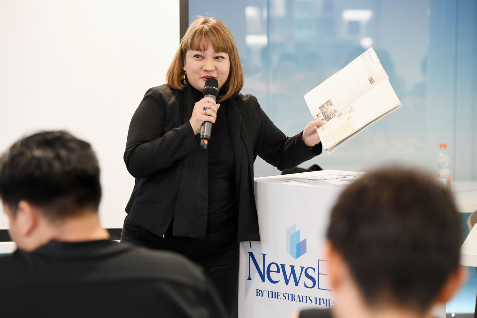 The Straits Times Schools teaching specialist Debra Ann Francisco showing 80 teachers from 58 primary and secondary schools how to incorporate the news in their teaching to spice up their class and engage students in discussions about current affairs
