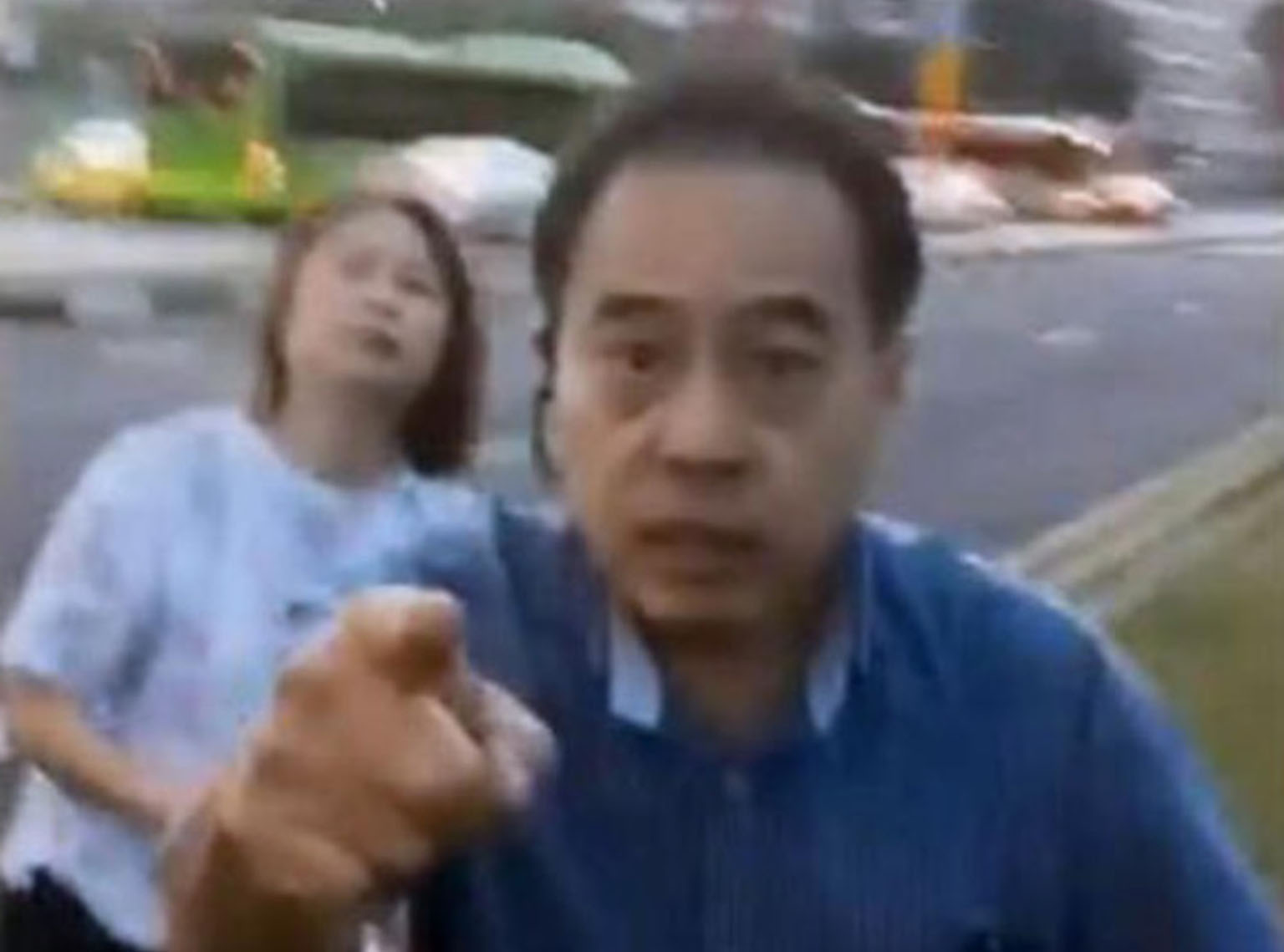A screenshot from a video of the Pasir Ris Drive 3 incident involving a couple and a 15-year-old cyclist last month. The altercation took place after the cyclist allegedly hit the couple's car.