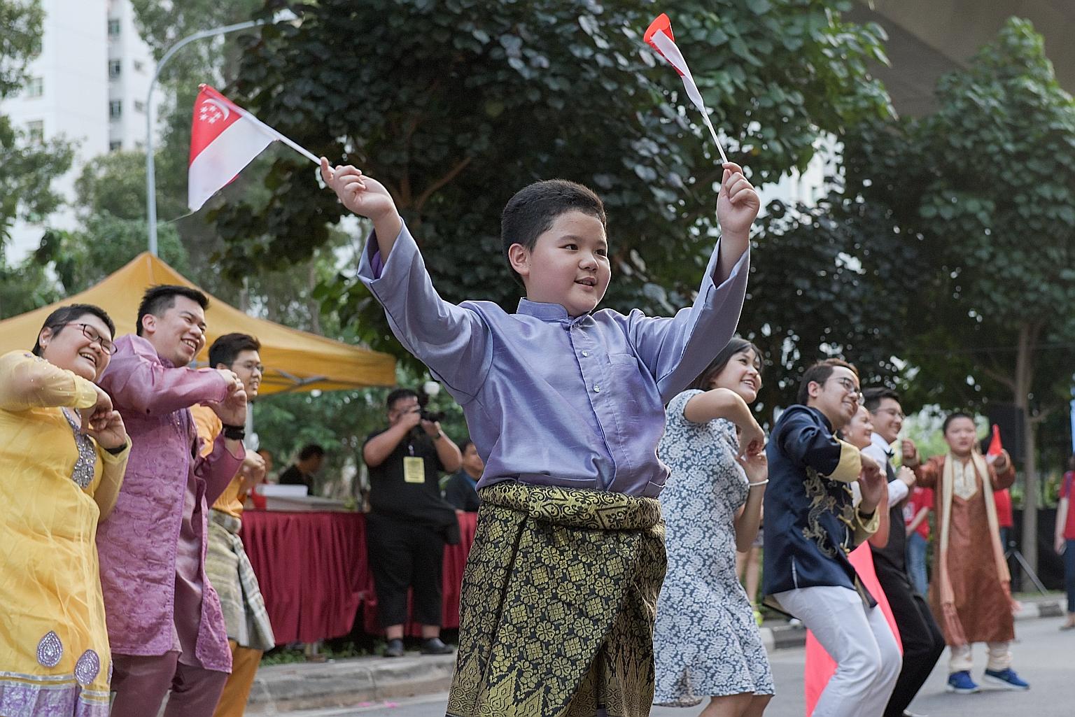 Residents celebrating religious harmony at the Punggol North Racial and Religious Harmony Street Parade last year. A new report by the Institute of Policy Studies has found that most Singaporeans feel that having different religious views is no barri