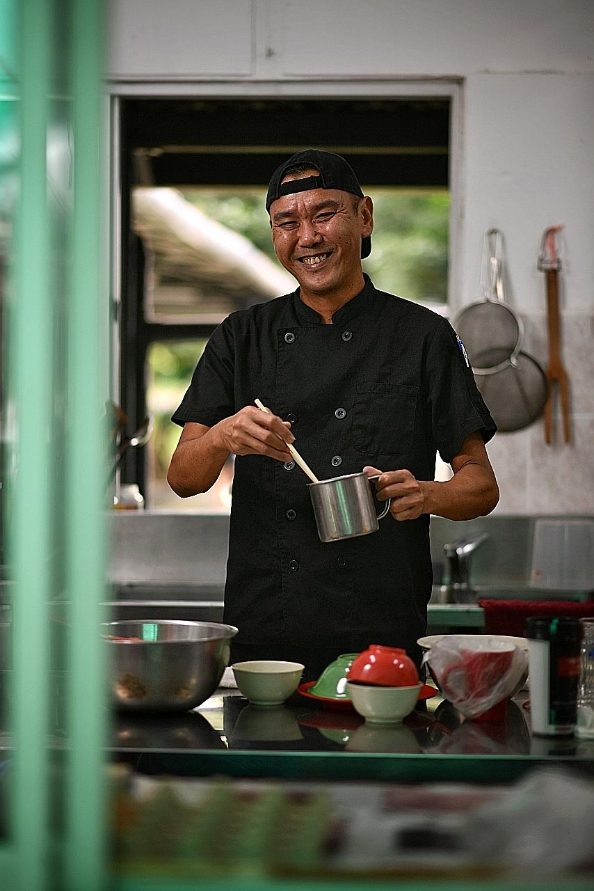 Mr Gerald Ng prepares meals for 800 children every school day. He also cooks for nearly 80 staff at the kindergarten on Fridays and makes herbal drinks for them on Wednesdays.
