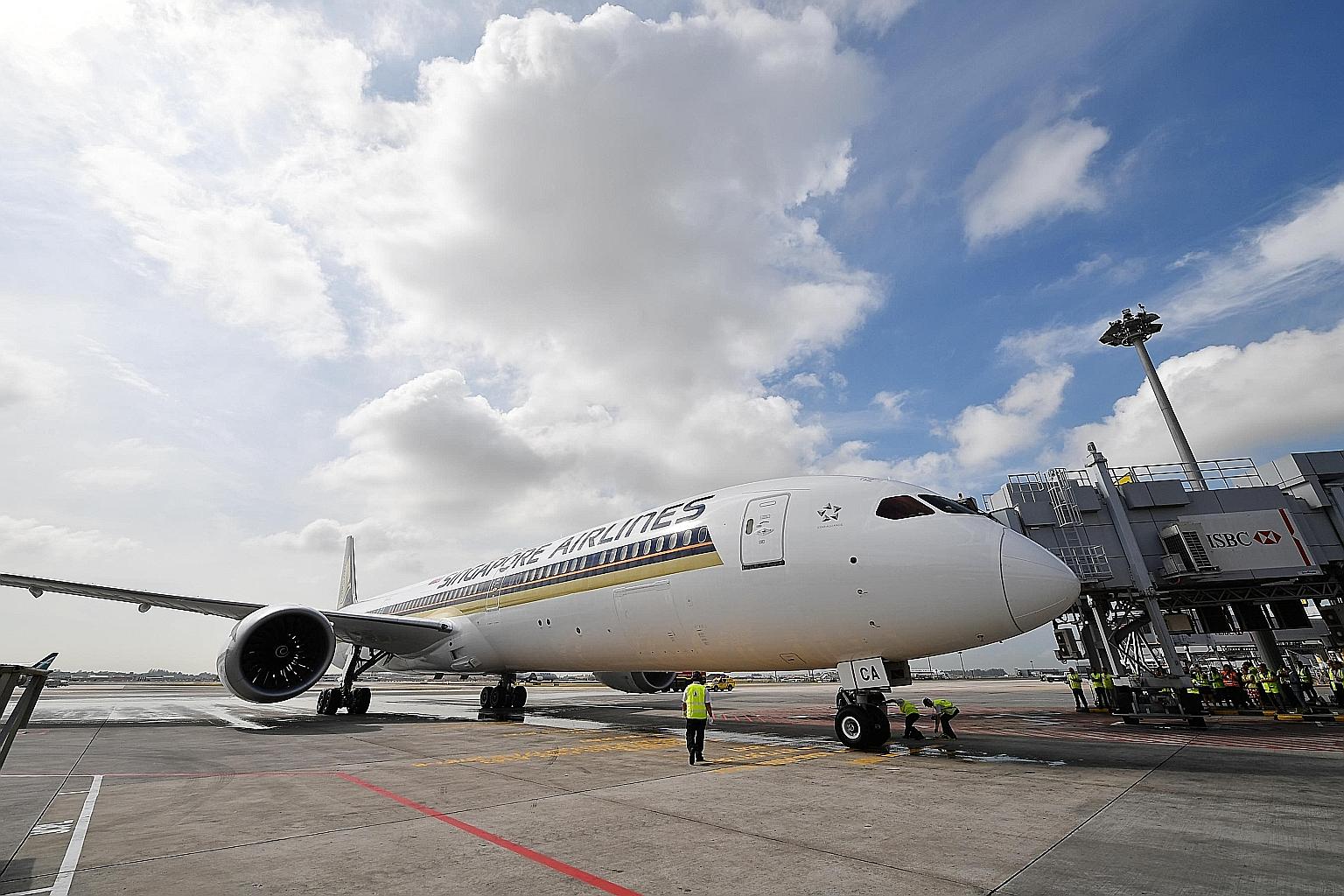 Singapore Airlines was the first carrier to operate the Boeing 787-10, the newest and longest Dreamliner, last year. Preliminary checks have found premature blade cracking on some of the aircraft's engines made by Rolls-Royce.