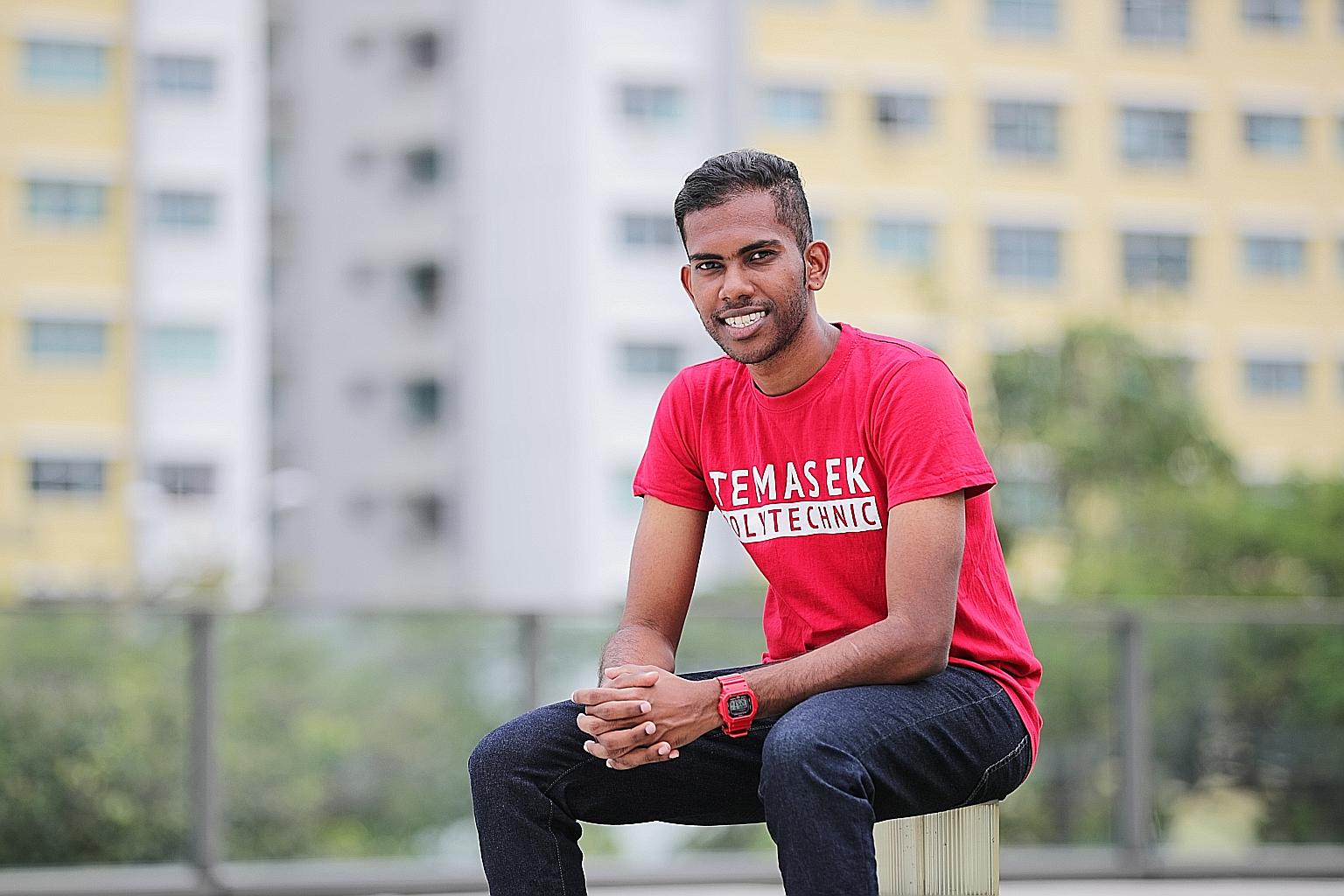 Out of gratitude for the financial aid he received, Mr Selva Raju Arumugam started to do volunteer work when he was in Secondary 1. He now helps to organise activities for youth with disabilities and their caregivers. HOTO: GIN TAY
