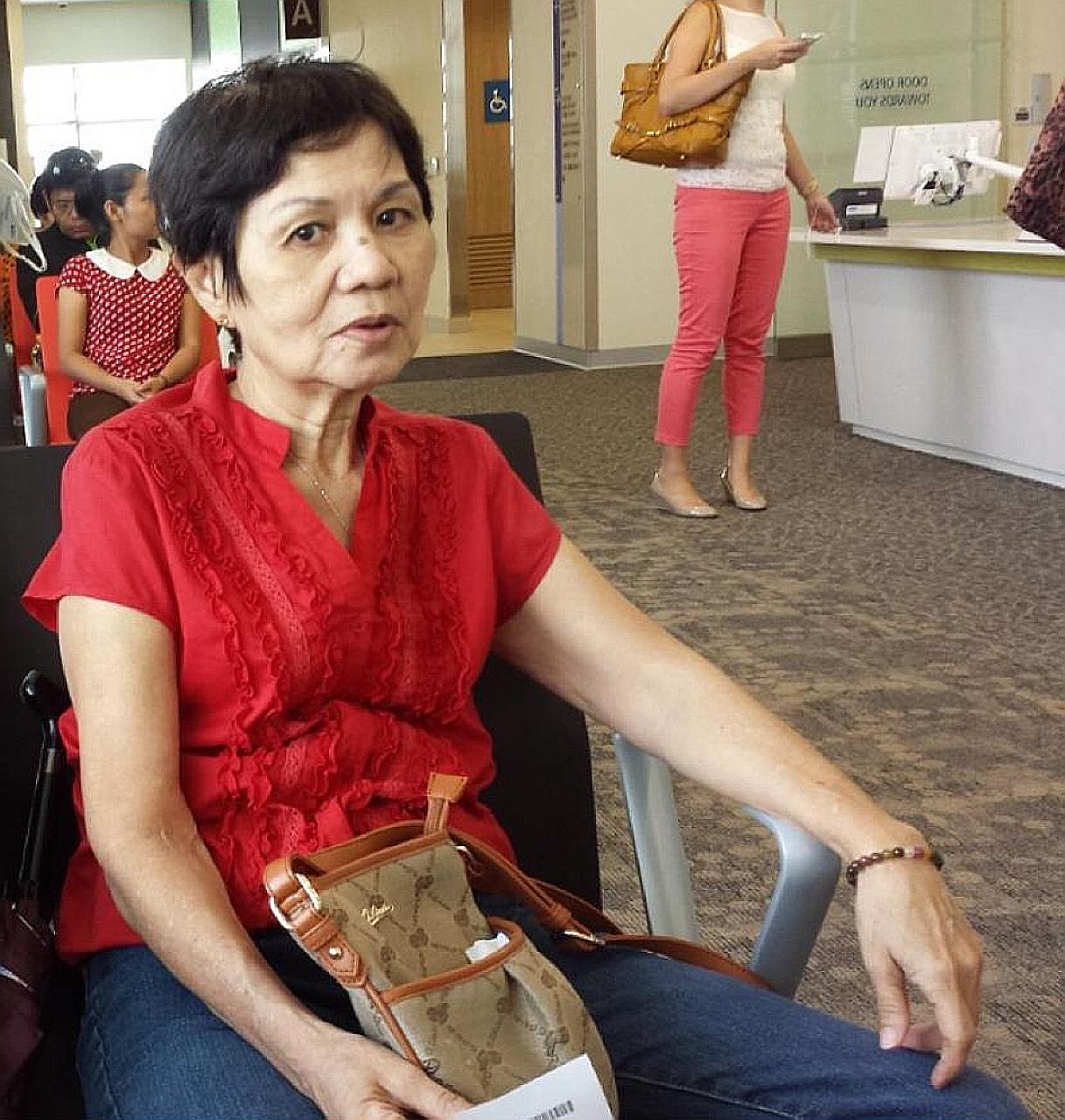 After surgery to have a brain tumour removed, Madam Goh Guan Sin developed a massive blood clot, but doctors decided not to remove it. Instead, they inserted a shunt to drain fluid that had accumulated in the brain. Madam Goh has been hospitalised si