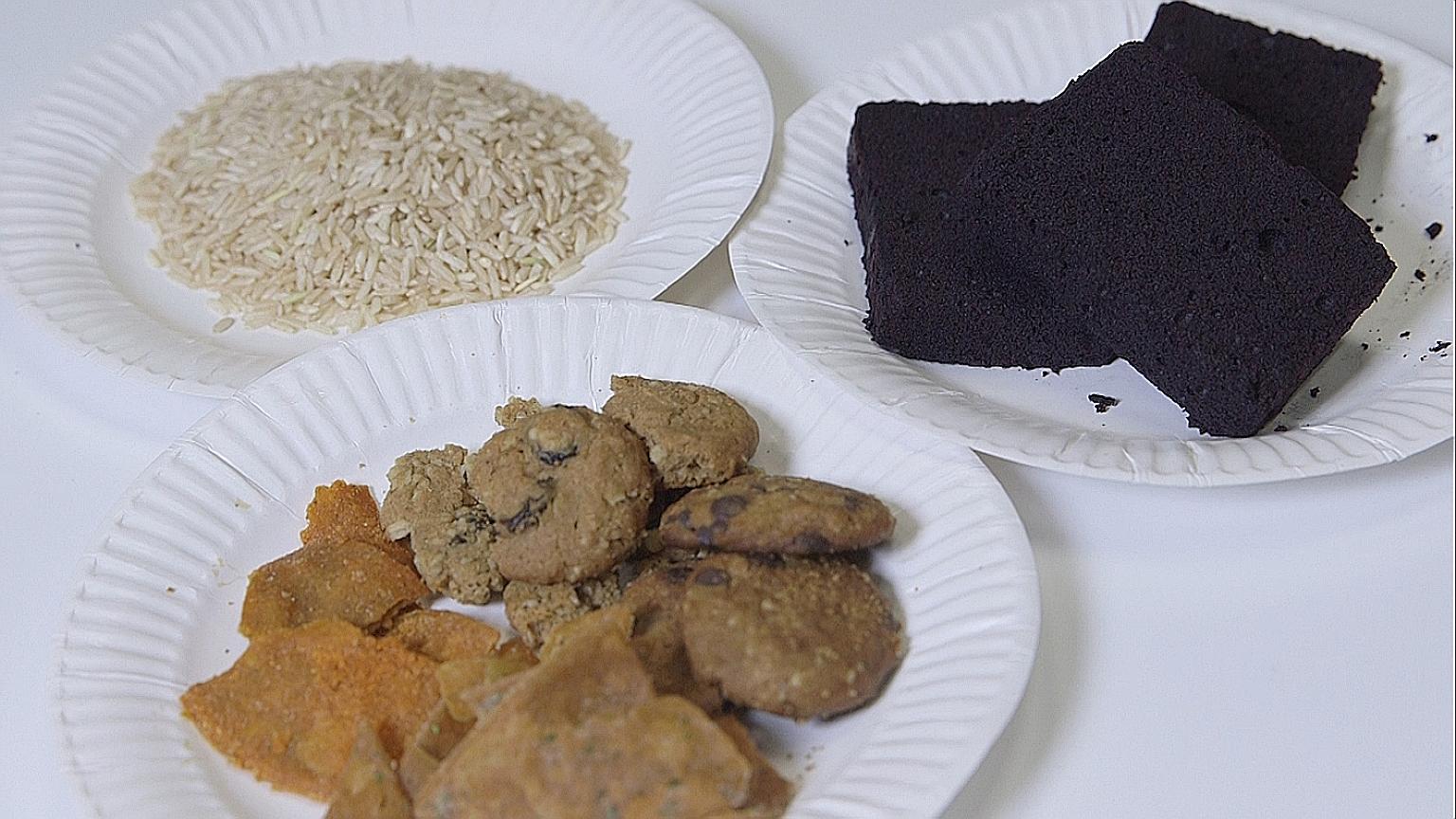 Brown rice from The Little Rice Company, tortilla chips made from cricket flour and brownies that release sugar slowly.