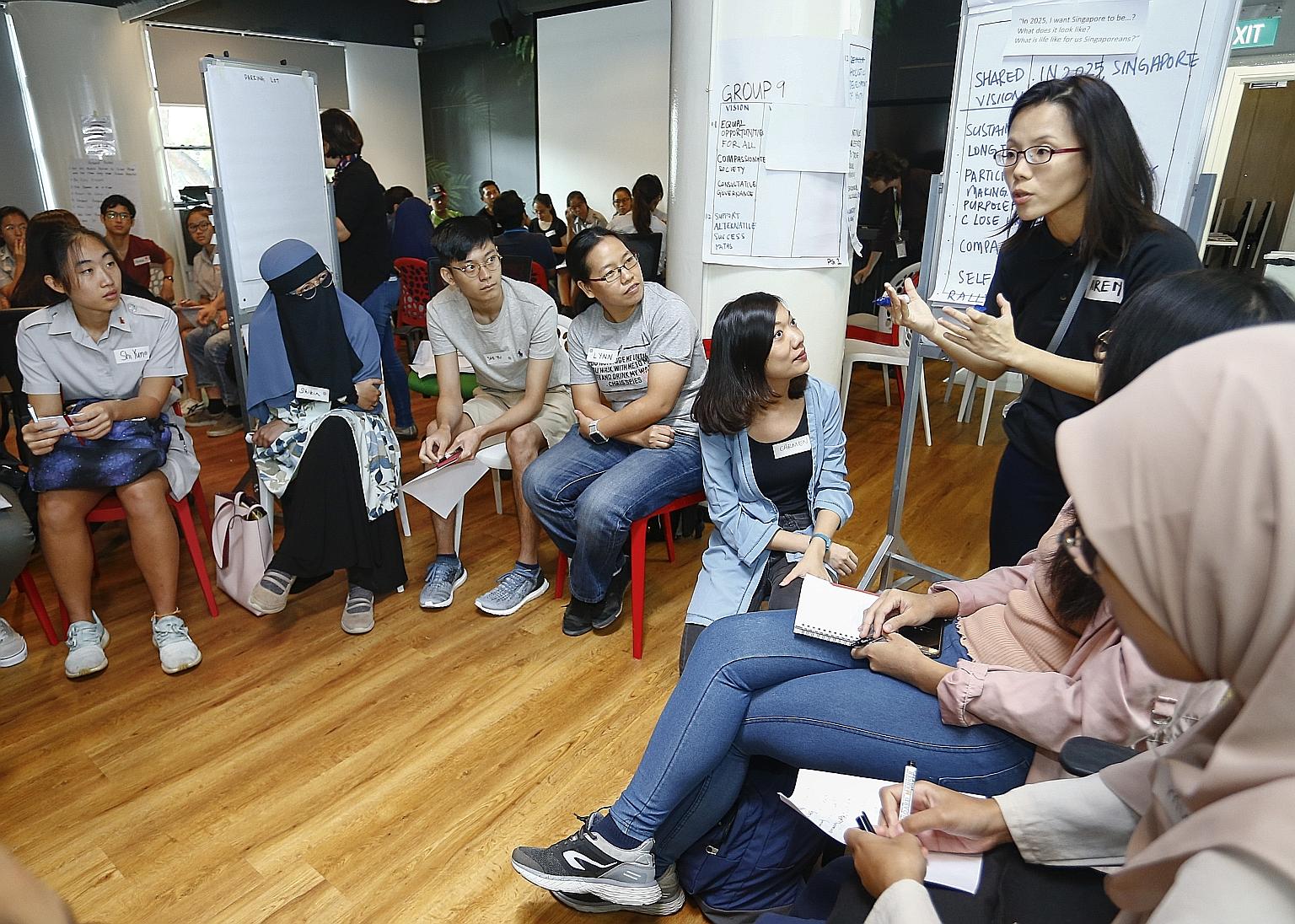 More than 100 people aged between 16 and 40 participated in Youth Conversations at The Red Box in Somerset yesterday. Soaking up the views were members of the SG Youth Action Plan panel.