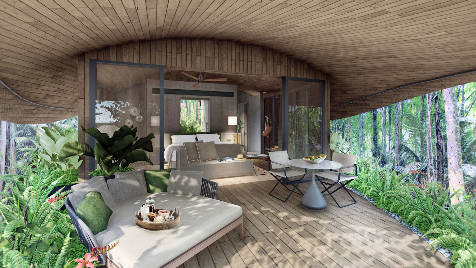 An artist's impression of the inside of a treehouse at the future Mandai eco-resort, which will occupy only previously disturbed areas to minimise the need to cut down trees. PHOTO: MANDAI PARK HOLDINGS