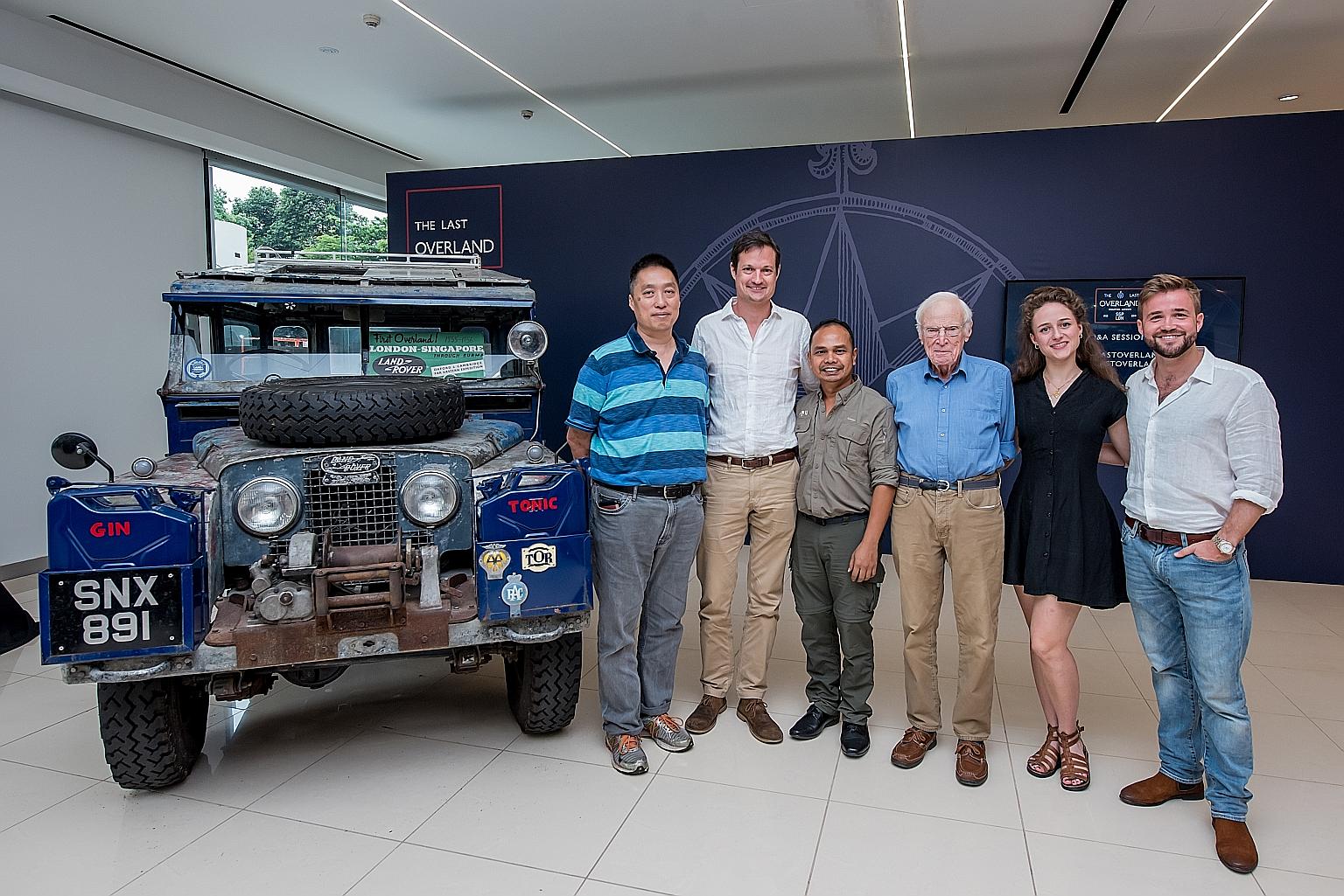 (From left) Mr Larry Leong, Mr Marcus Allender, Dr Silverius Purba, Mr Tim Slessor, Ms Therese-Marie Becker and Mr Alex Bescoby are part of a team that will travel overland from Singapore to London in August. They will travel in three vehicles, inclu