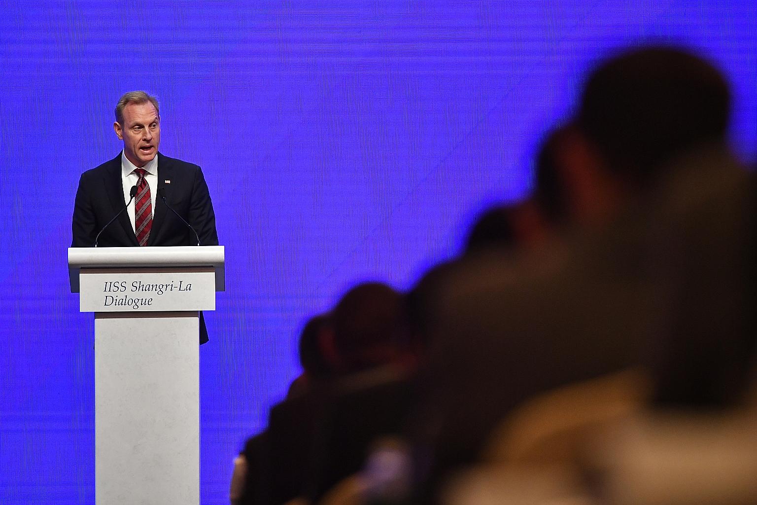 Acting US Defence Secretary Patrick Shanahan urged allies and partners to invest in their own defence to strengthen deterrence and uphold a rules-based international order to maintain a level playing field.