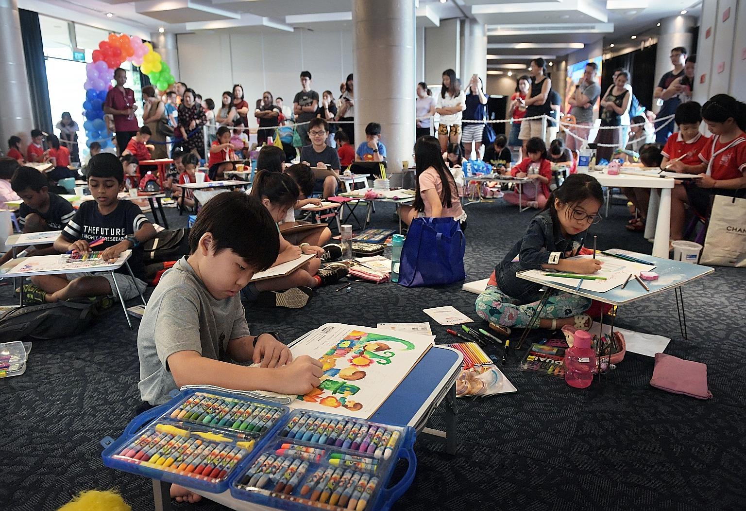 Pupils aged seven to 12 had to use their imagination to flesh out the theme of "Clean is Beautiful" at an annual art competition by tissue paper brand Beautex, held at the Singapore Flyer yesterday. Winning designs will be printed on Beautex tissue b